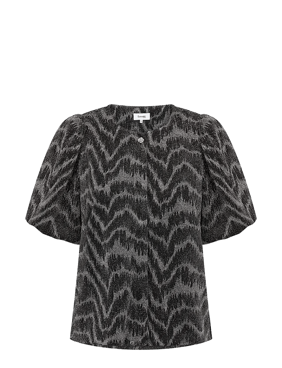 Levete Room - LR-URSA - kortærmede bluser - 9999 black combi - 1