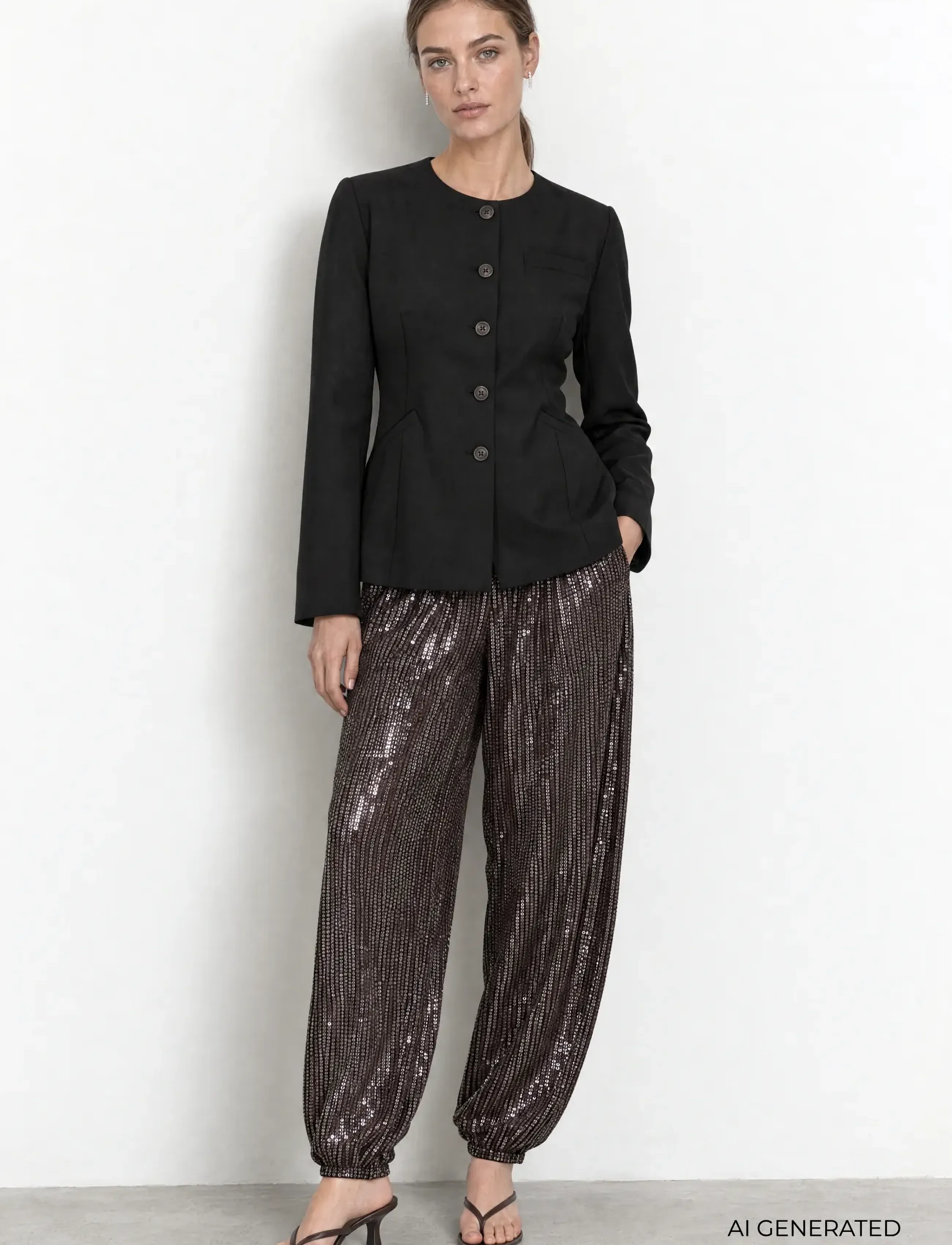 Levete Room - LR-URANIA - sweatpants - 8910 coffee bean - 0