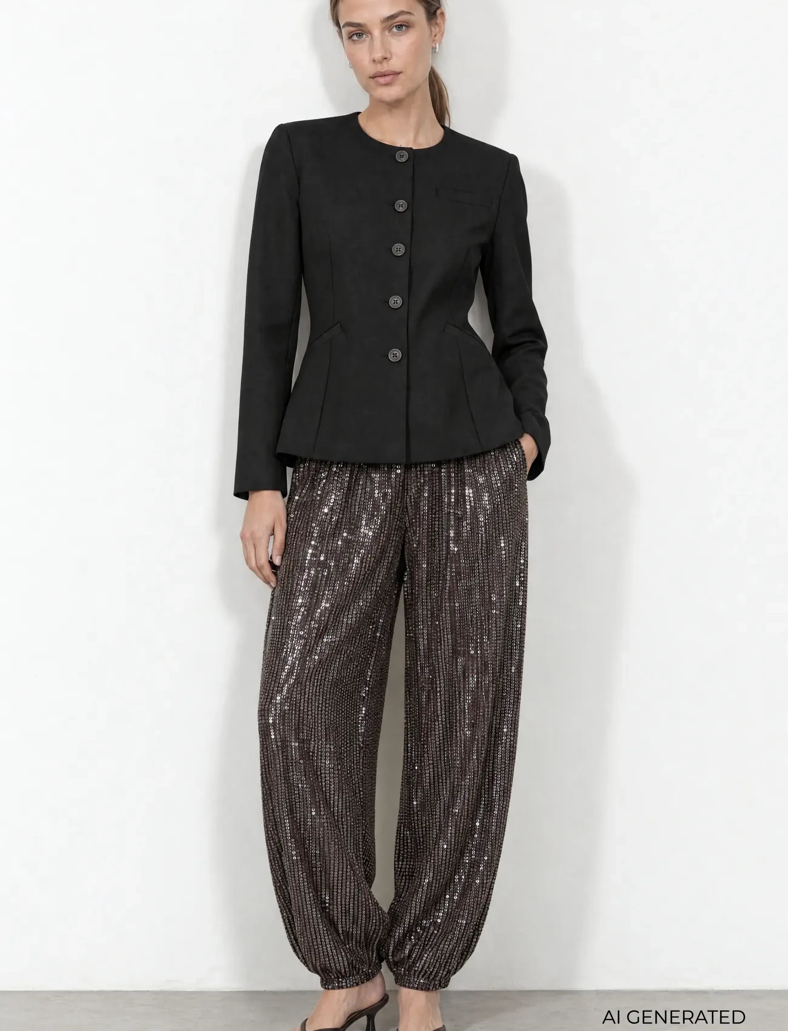 Levete Room - LR-URANIA - sweatpants - 8910 coffee bean - 3