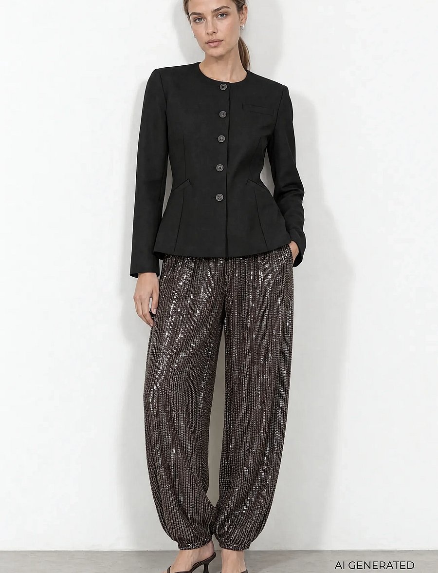 Levete Room - LR-URANIA - sweatpants - 8910 coffee bean - 3