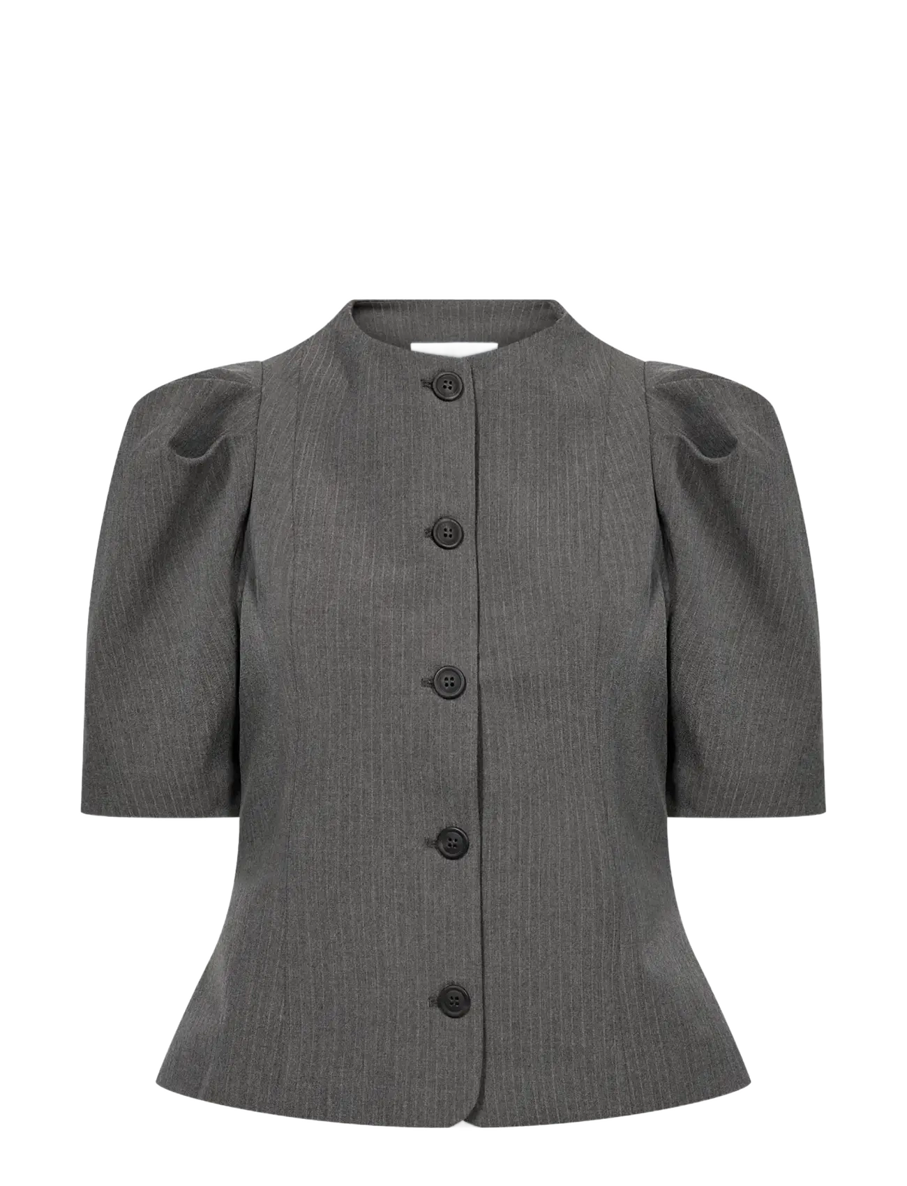 Levete Room - LR-UNITY - short-sleeved blouses - 99906c - dark grey mel. combi - 1