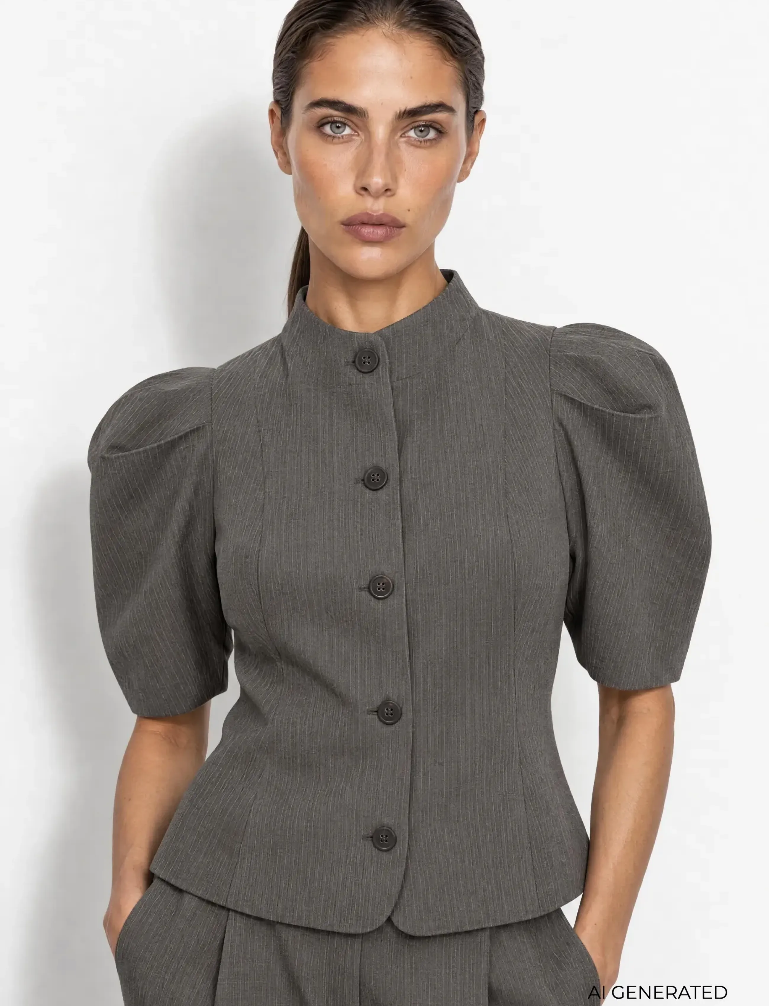 Levete Room LR-UNITY - Blouses - 99906C - DARK GREY MEL. COMBI / grey