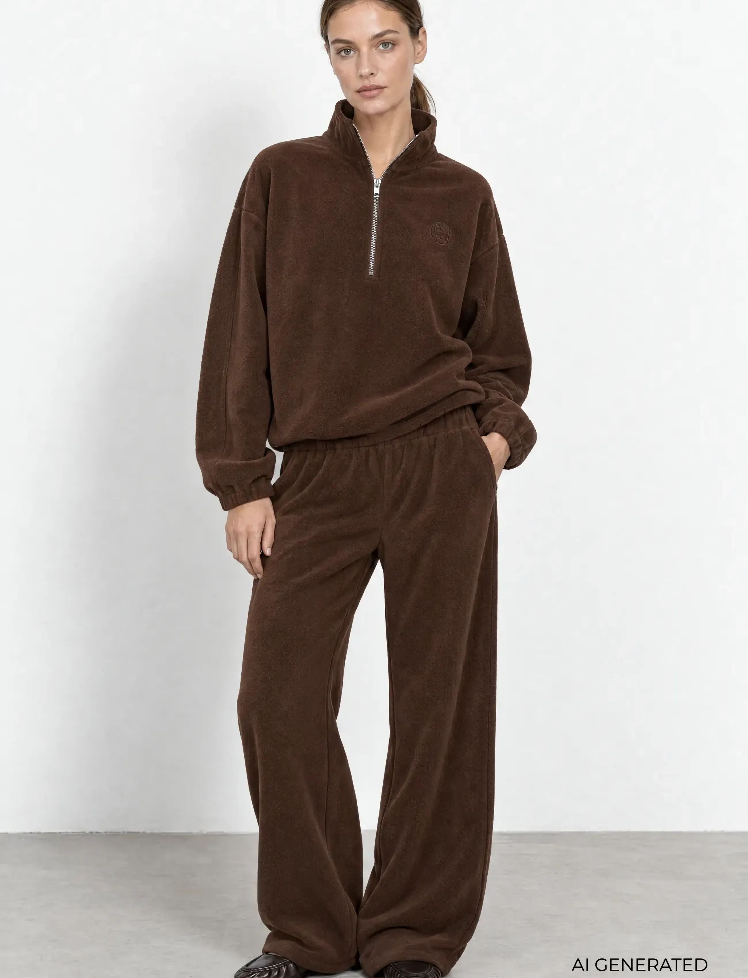 Levete Room - LR-URIELA - fleece og mellemlag - 8910 coffee bean - 0