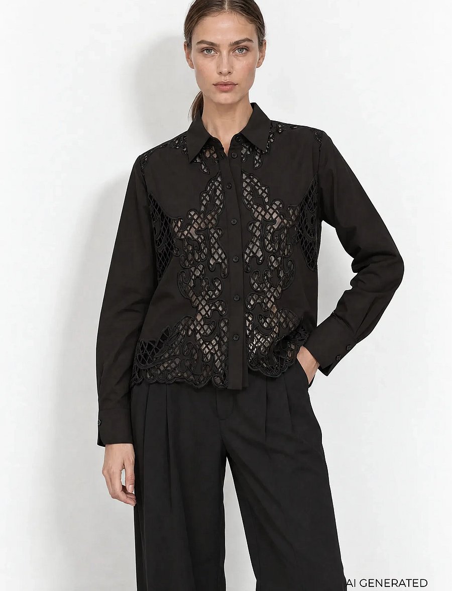 Levete Room - LR-UMARINE - pikkade varrukatega särgid - 9999 black - 0