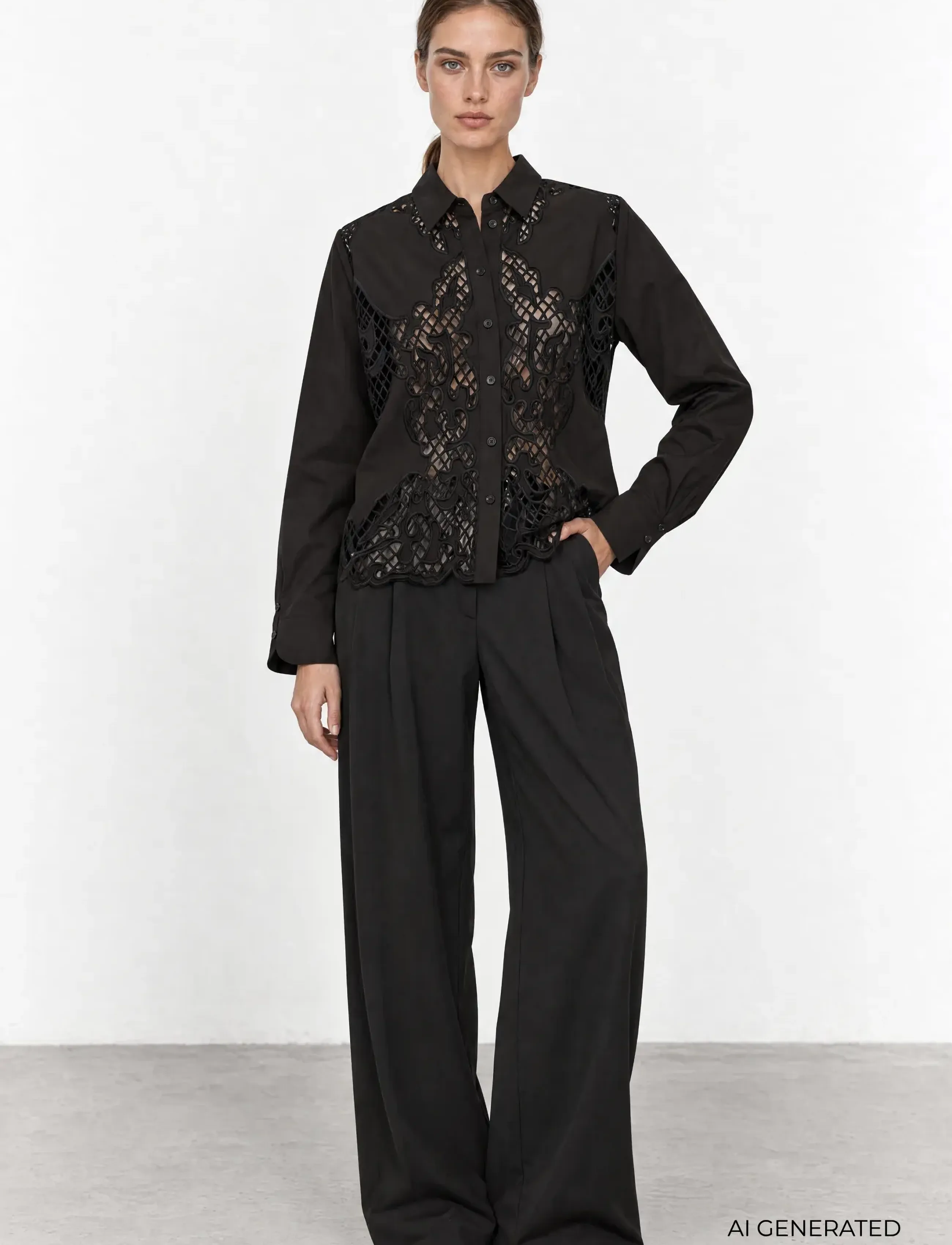 Levete Room - LR-UMARINE - pikkade varrukatega särgid - 9999 black - 3