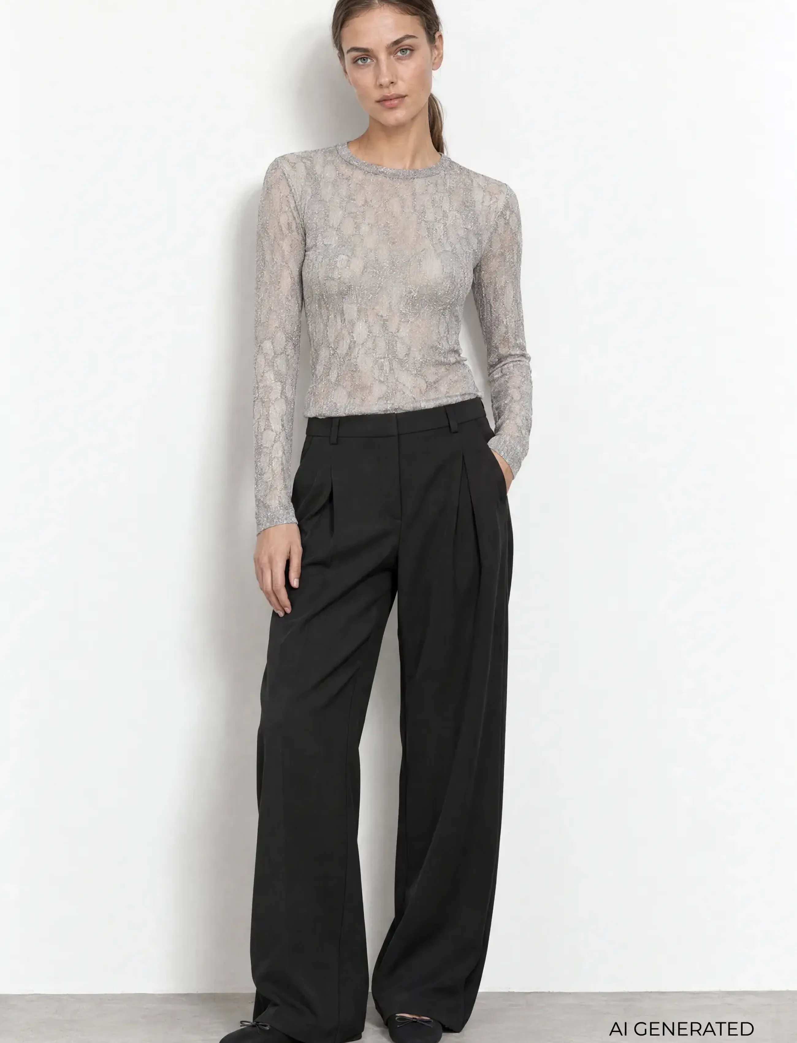 Levete Room - LR-URINA - langærmede bluser - 9480c volcanic ash combi - 0