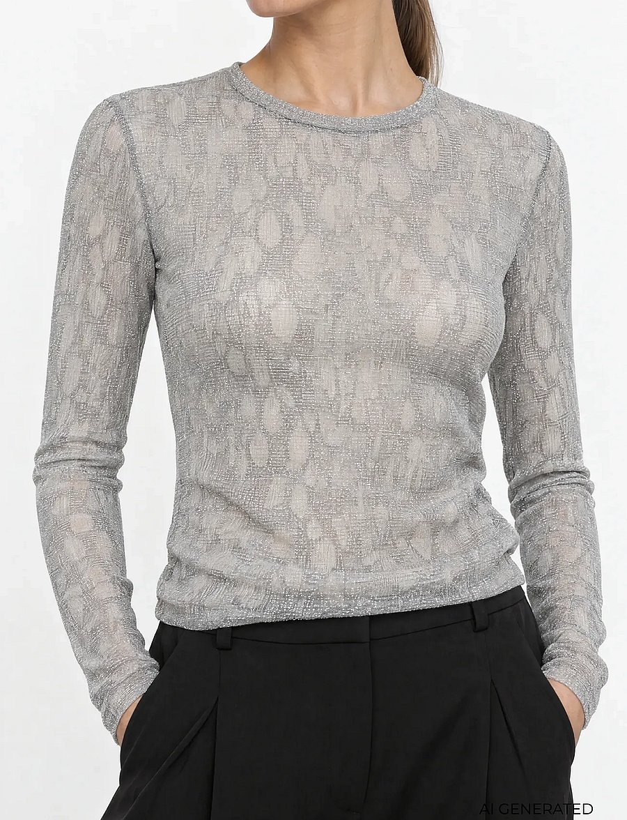 Levete Room - LR-URINA - langærmede bluser - 9480c volcanic ash combi - 3