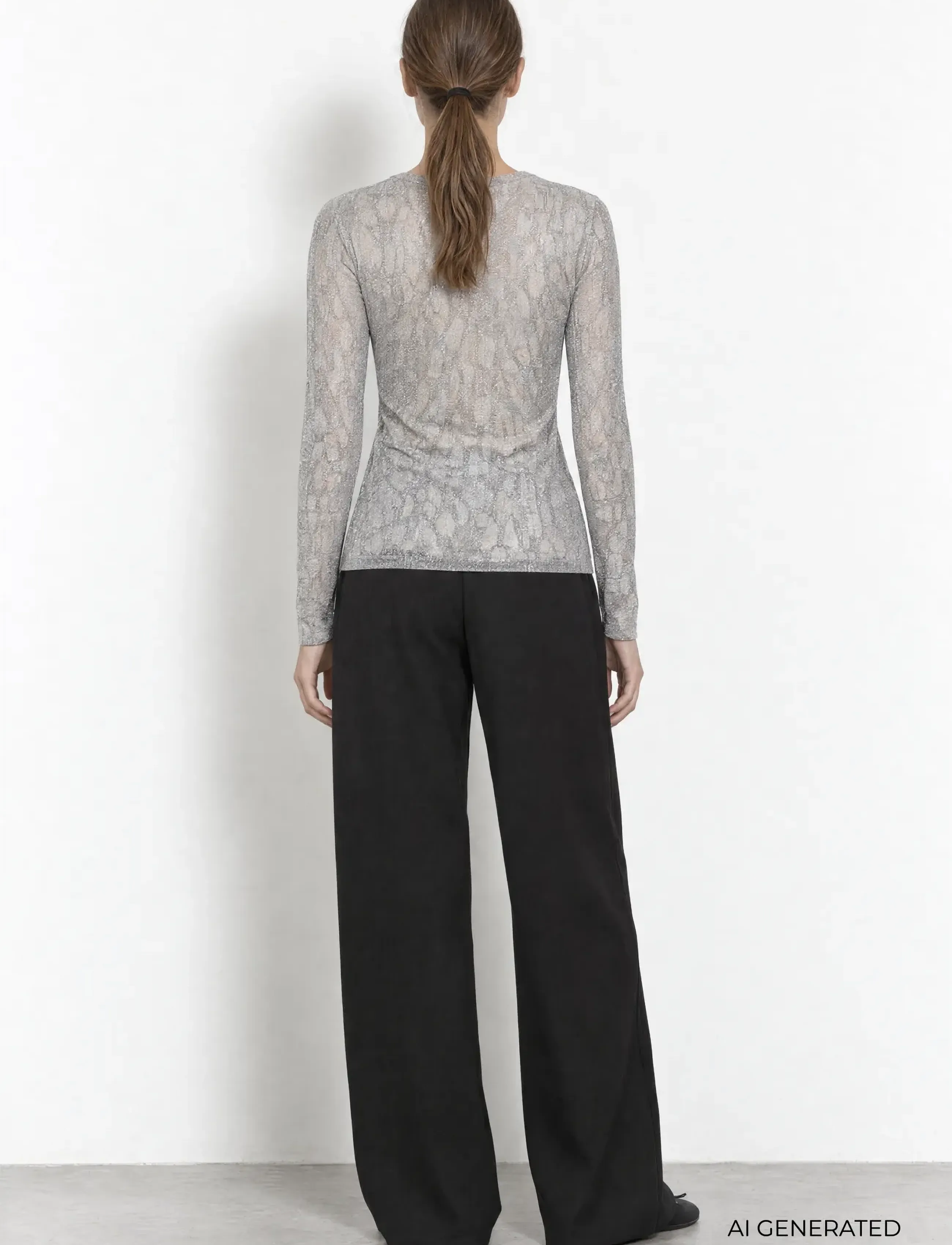Levete Room - LR-URINA - langærmede bluser - 9480c volcanic ash combi - 4