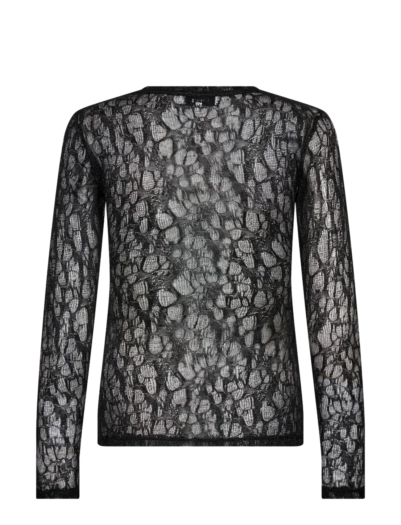 Levete Room - LR-URINA - long sleeved blouses - 9999 black combi - 2