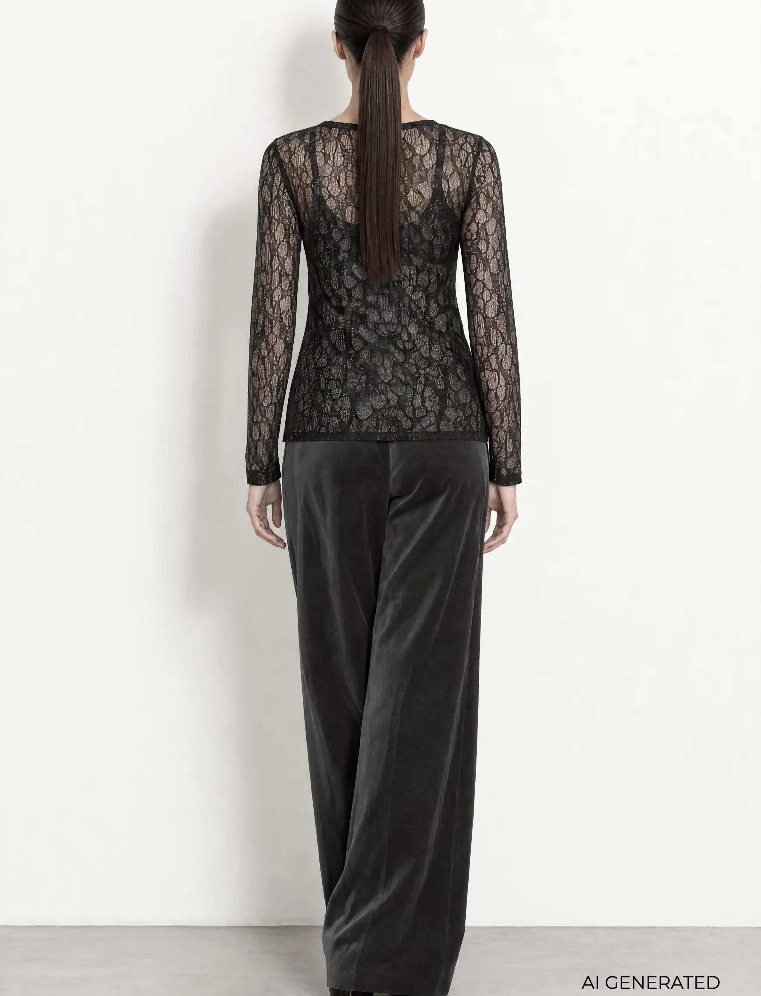 Levete Room - LR-URINA - long sleeved blouses - 9999 black combi - 5