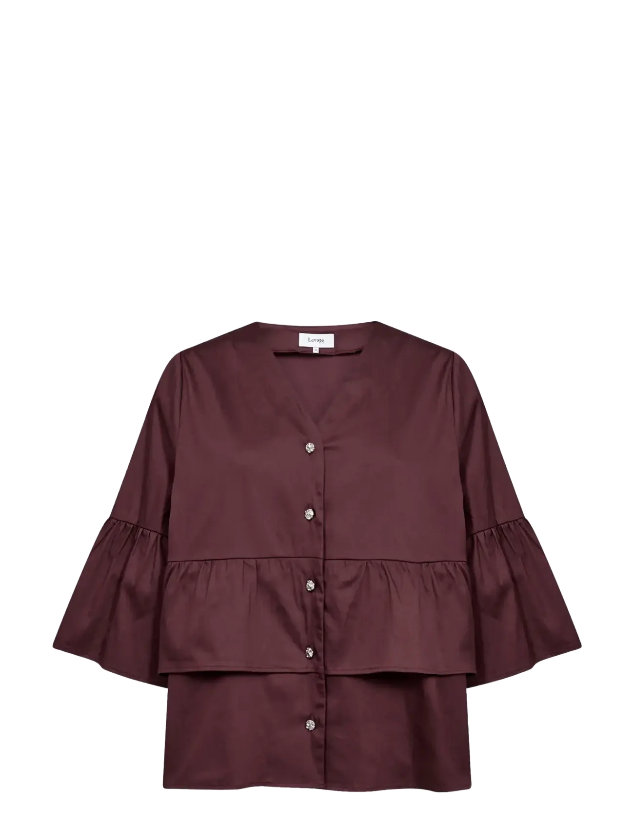 Levete Room LR-ISLA SOLID - Blouses & Shirts - 4093 SASSAFRAS / burgundy
