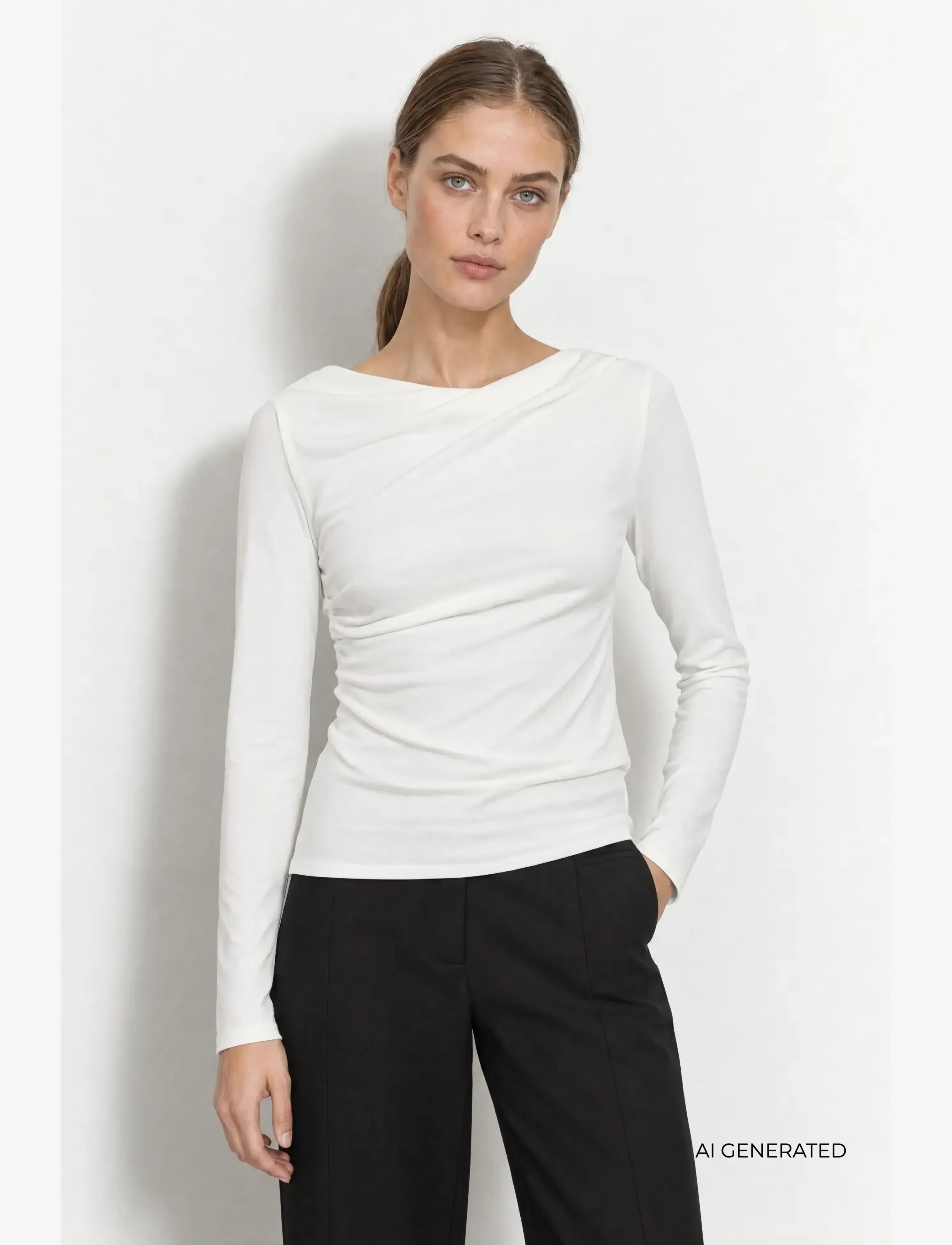 Levete Room - LR-UNICO - langærmede toppe - 1001 - star white - 0