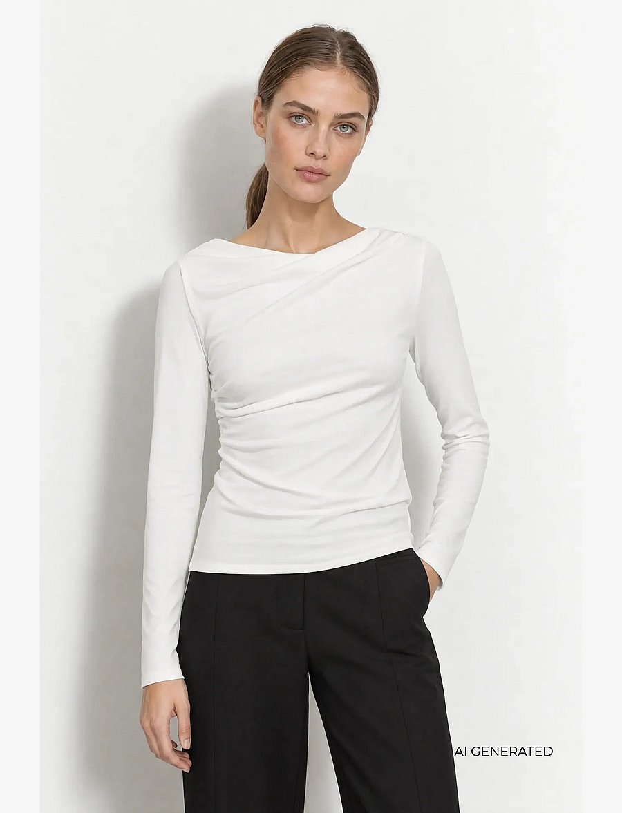 Levete Room - LR-UNICO - langærmede toppe - 1001 - star white - 0