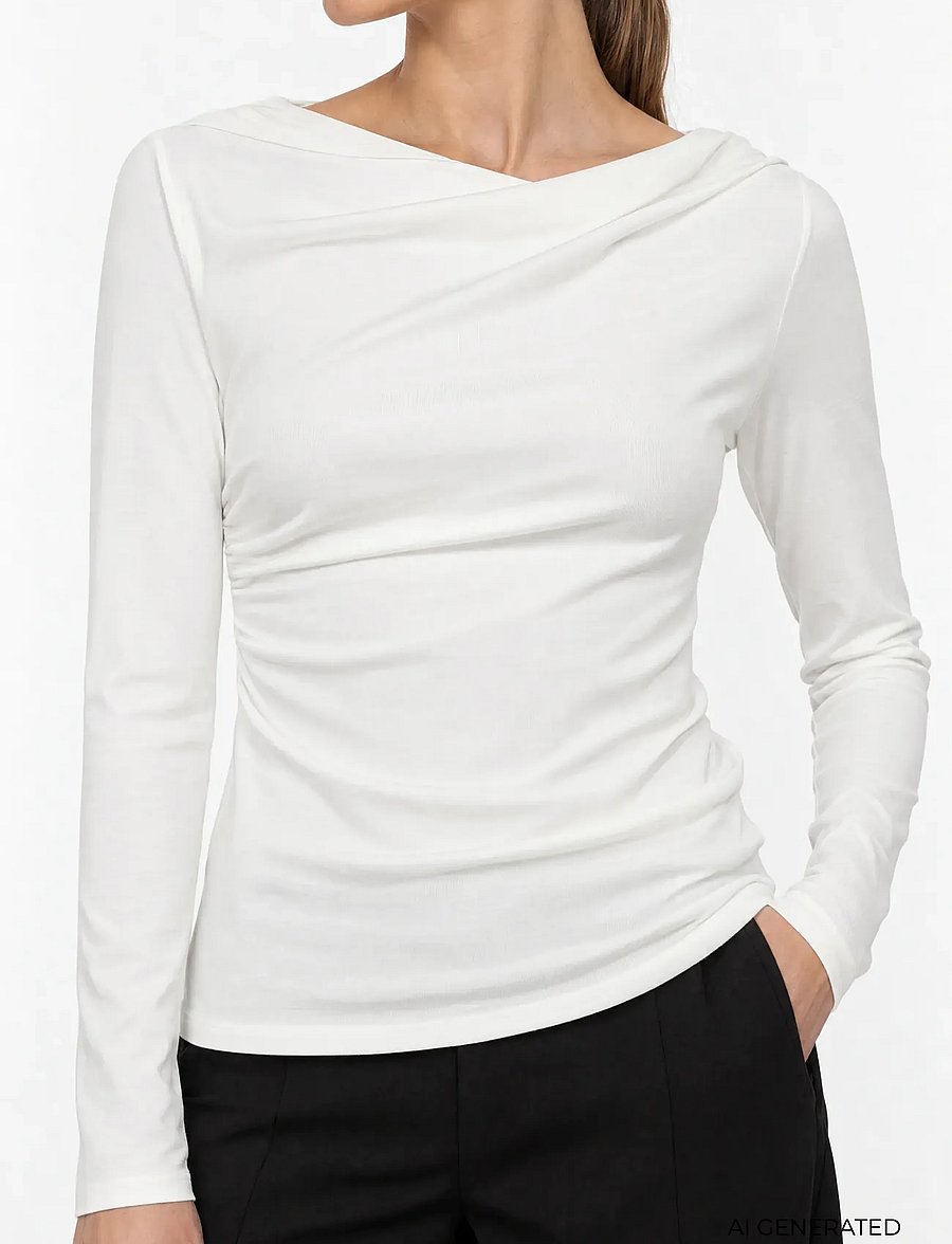 Levete Room - LR-UNICO - langærmede toppe - 1001 - star white - 3