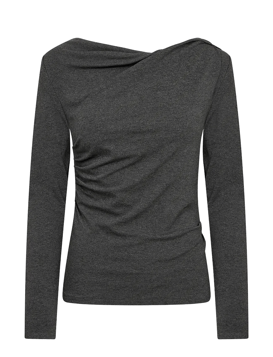 Levete Room - LR-UNICO - langærmede toppe - 99906 - dark grey mel. - 1