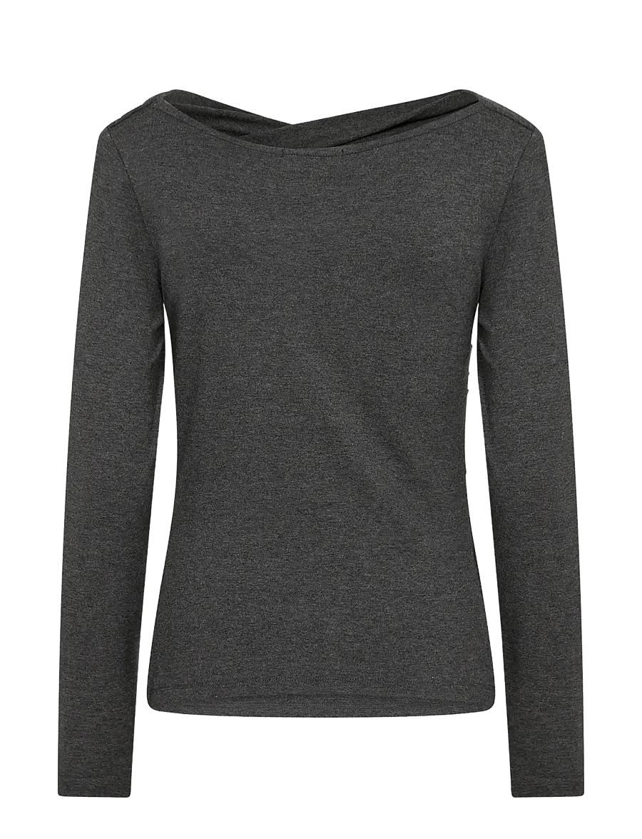 Levete Room - LR-UNICO - langærmede toppe - 99906 - dark grey mel. - 2