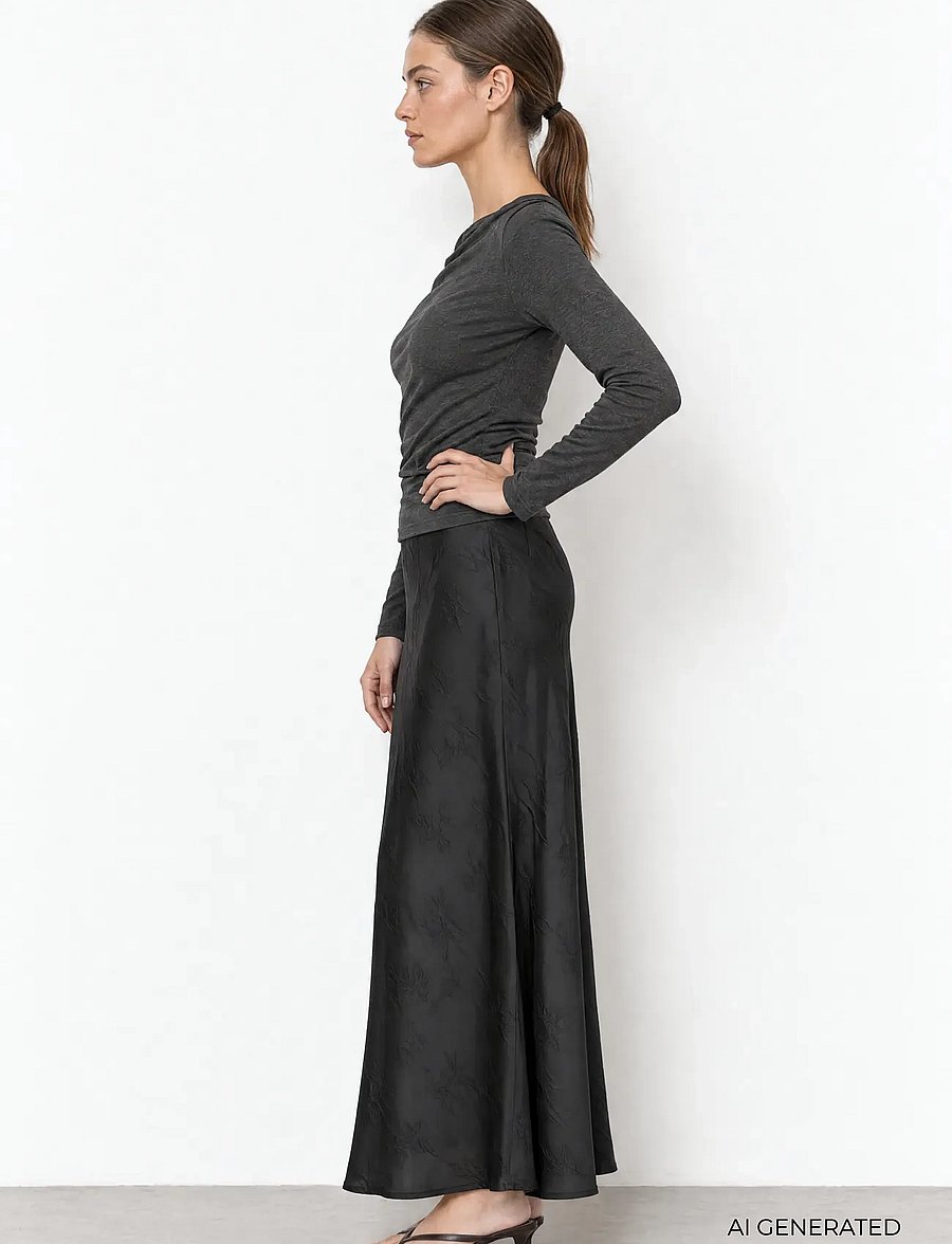 Levete Room - LR-UNICO - langærmede toppe - 99906 - dark grey mel. - 4