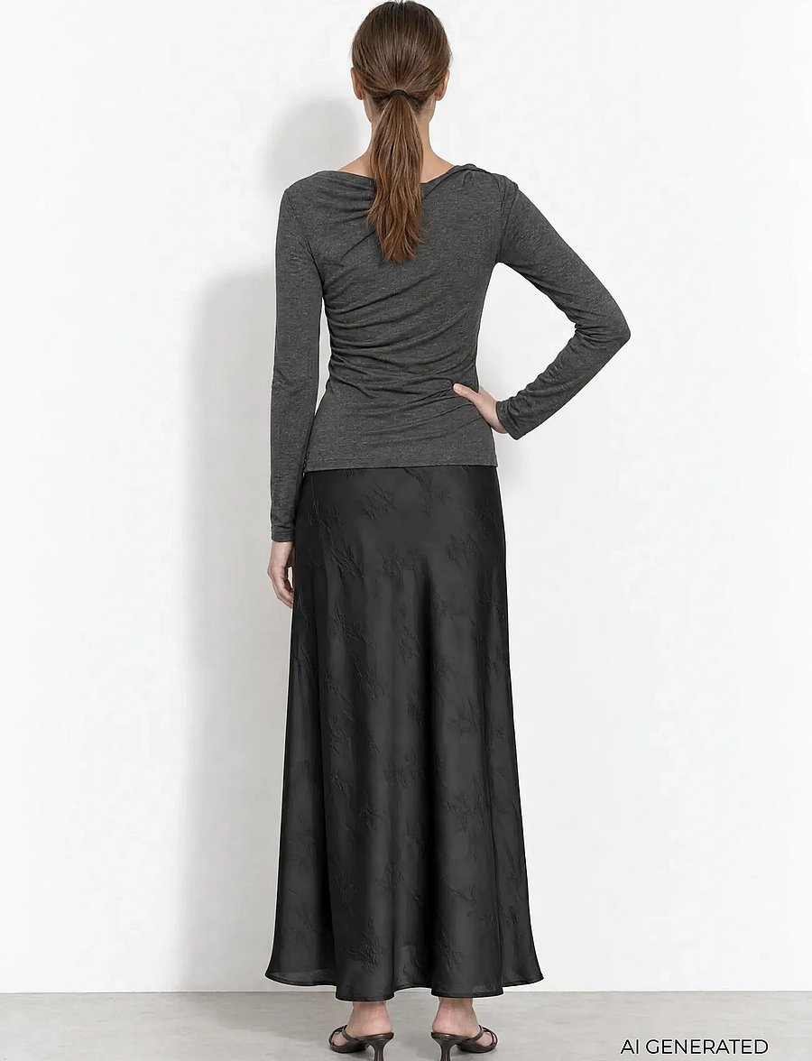 Levete Room - LR-UNICO - langærmede toppe - 99906 - dark grey mel. - 5