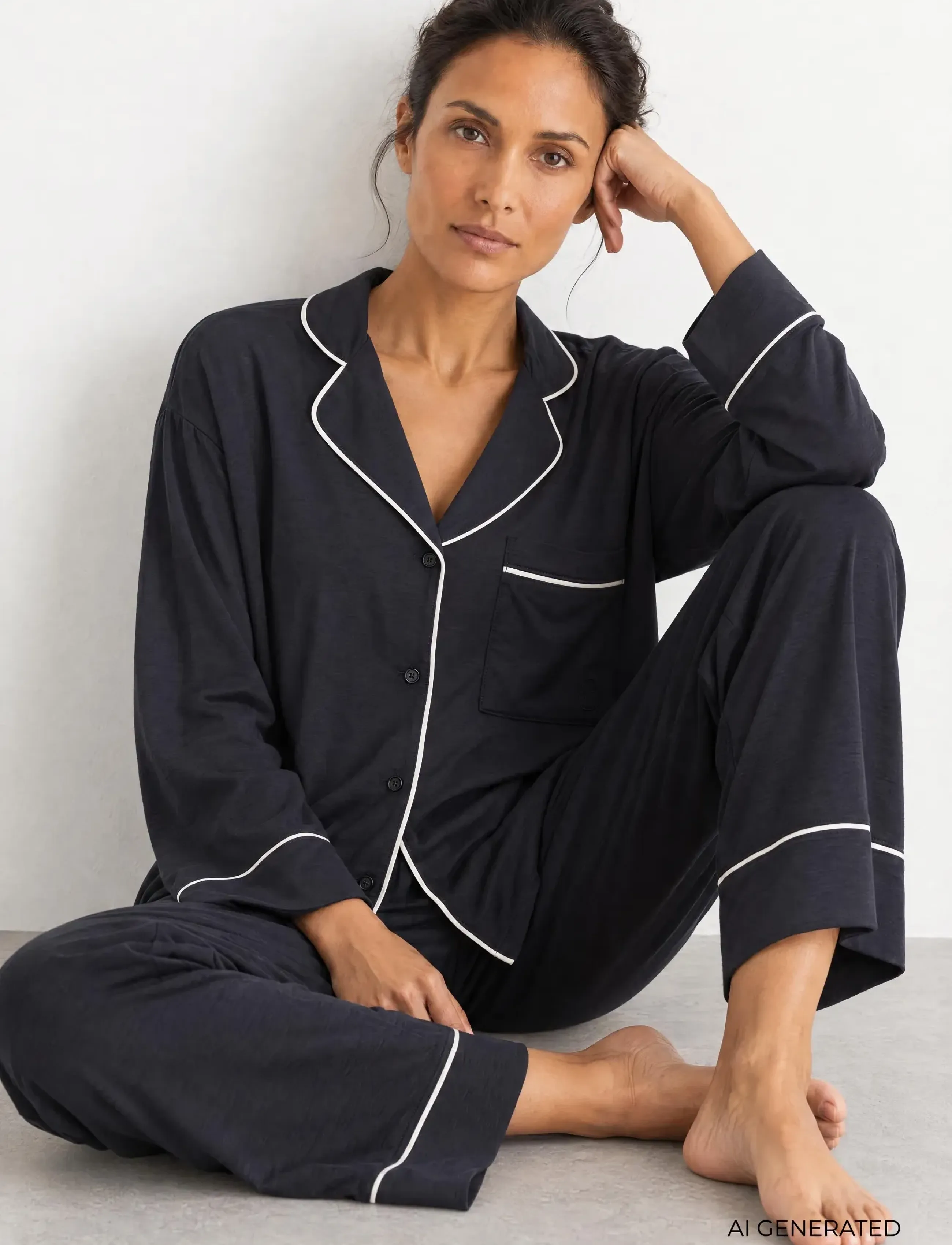 Levete Room - LR-UDO SET - pyjamas - 6950c baritone blue combi - 0