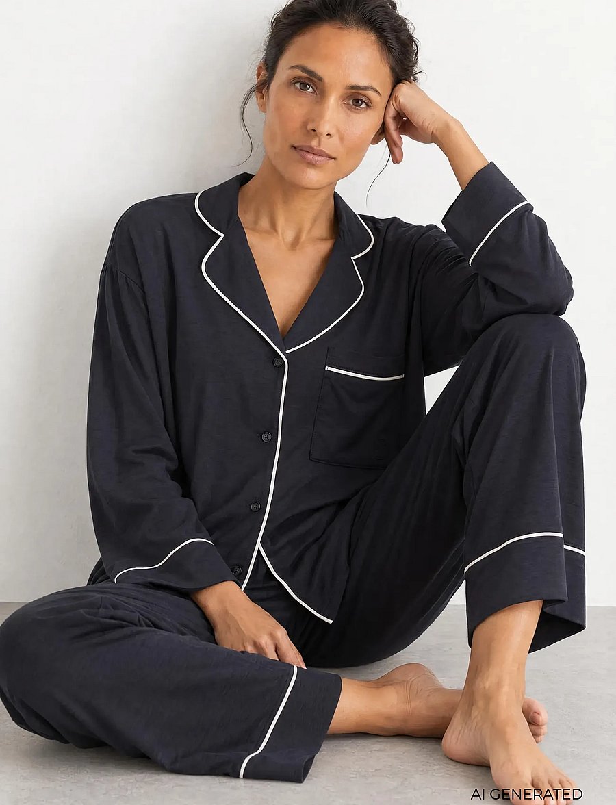 Levete Room - LR-UDO SET - pyjamas - 6950c baritone blue combi - 0