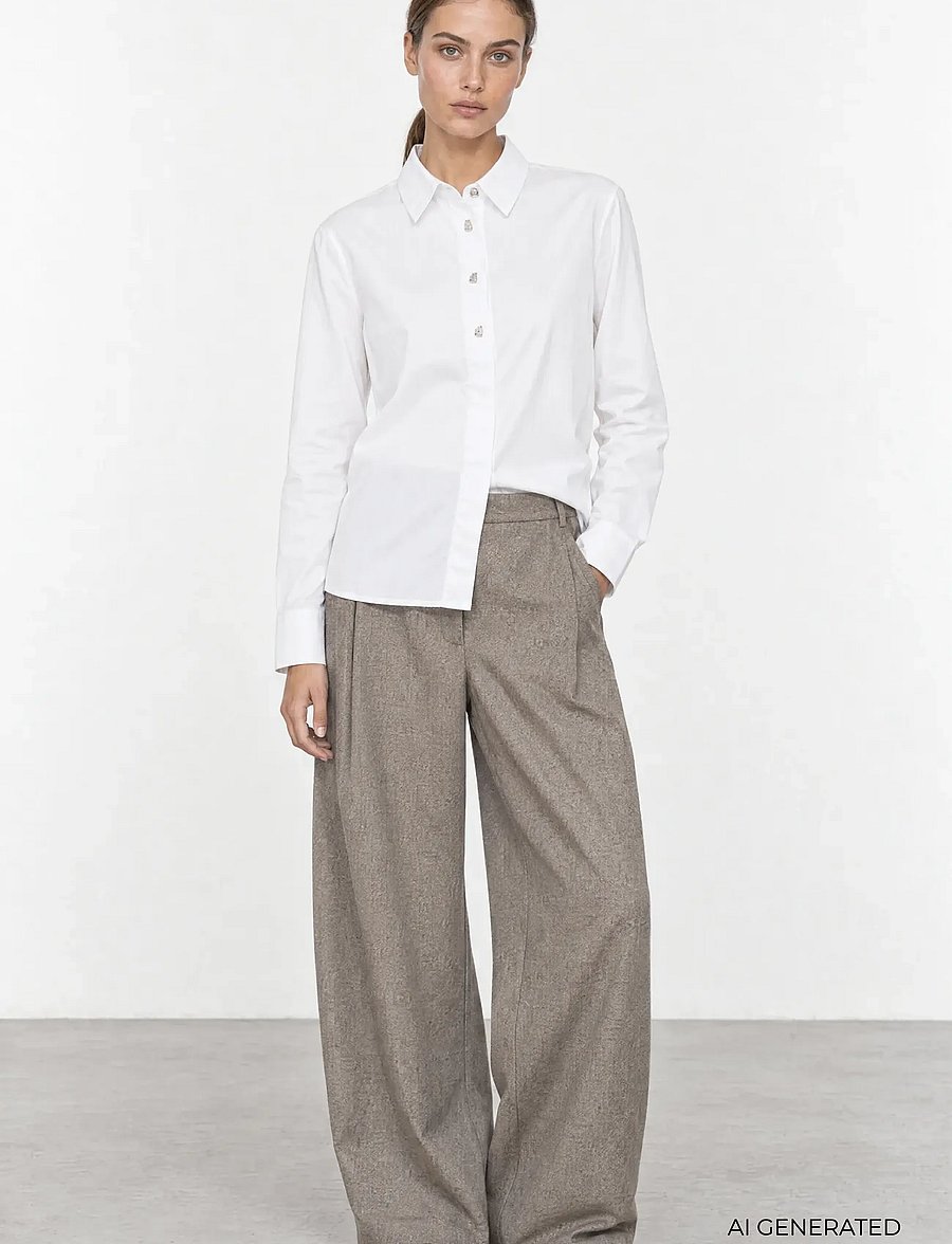 Levete Room - LR-ISLA SOLID - langärmlige hemden - 1000 white - 0