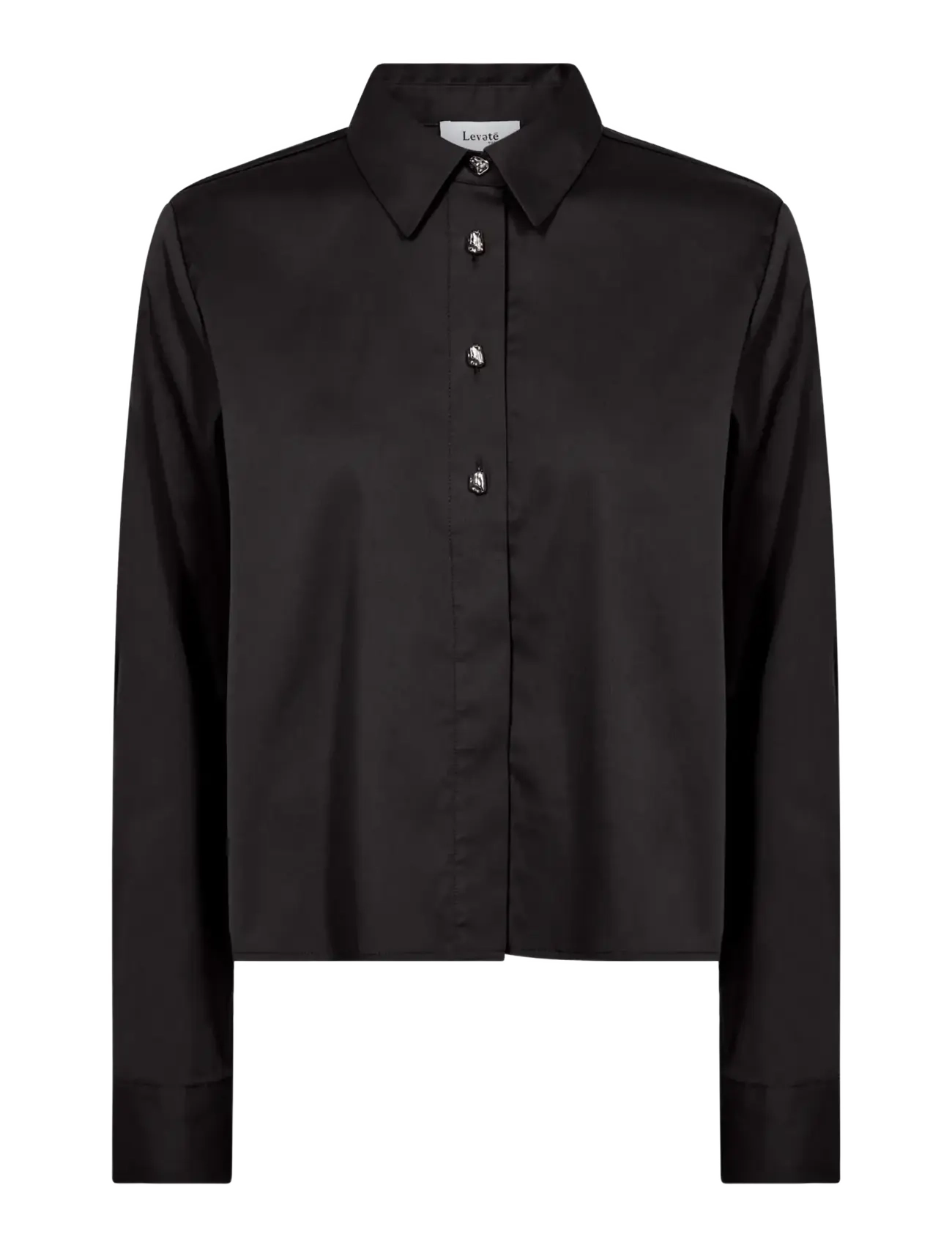 Levete Room LR-ISLA SOLID - Blouses & Shirts - 9999 BLACK / black