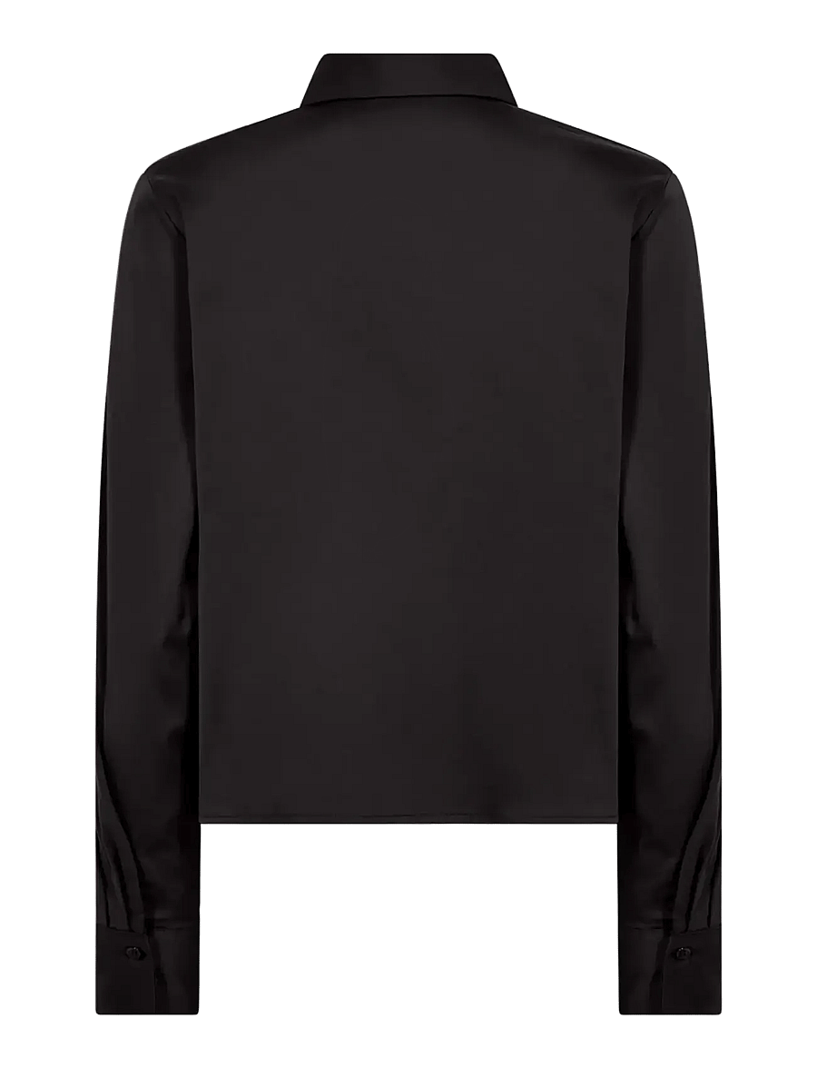 Levete Room - LR-ISLA SOLID - long-sleeved shirts - 9999 black - 2