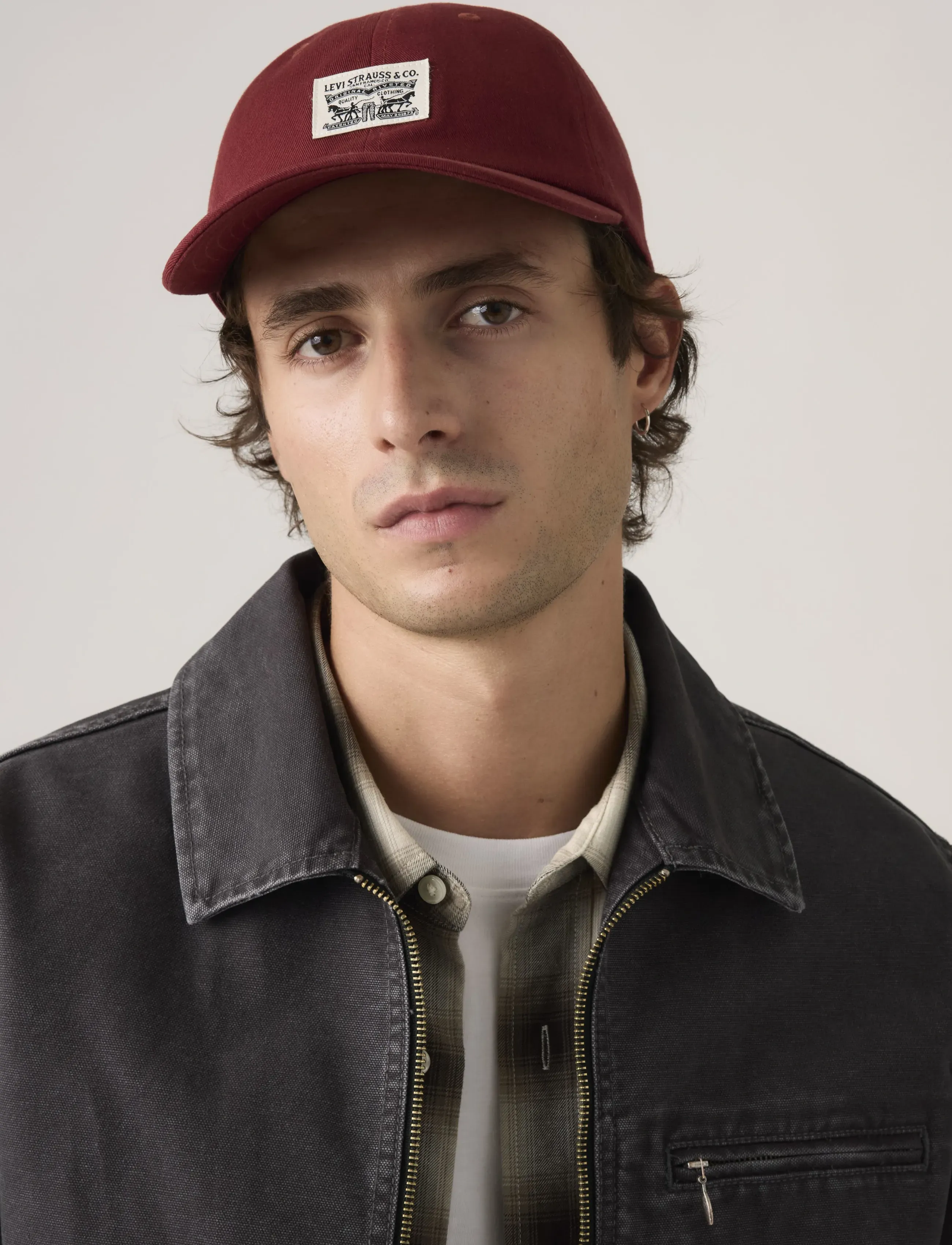 Levi's Relaxed Dad Heritage Cap Oxblo, Mænd, Afslappet Dad Kasket, Hvid, Str: ONE SIZE