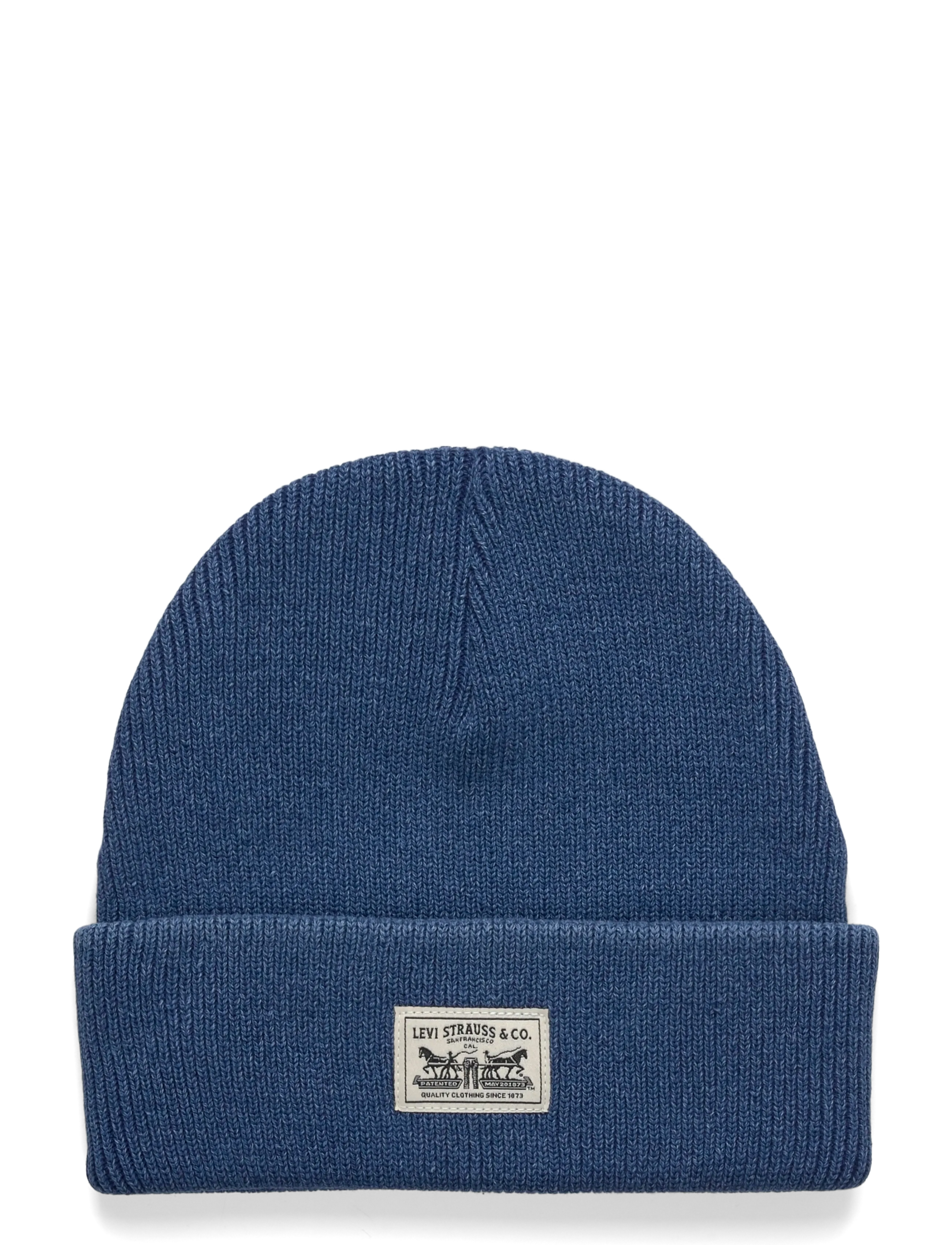 BACKPATCH BEANIE DUSKY INDIGO - MED INDIGO - WORN IN
