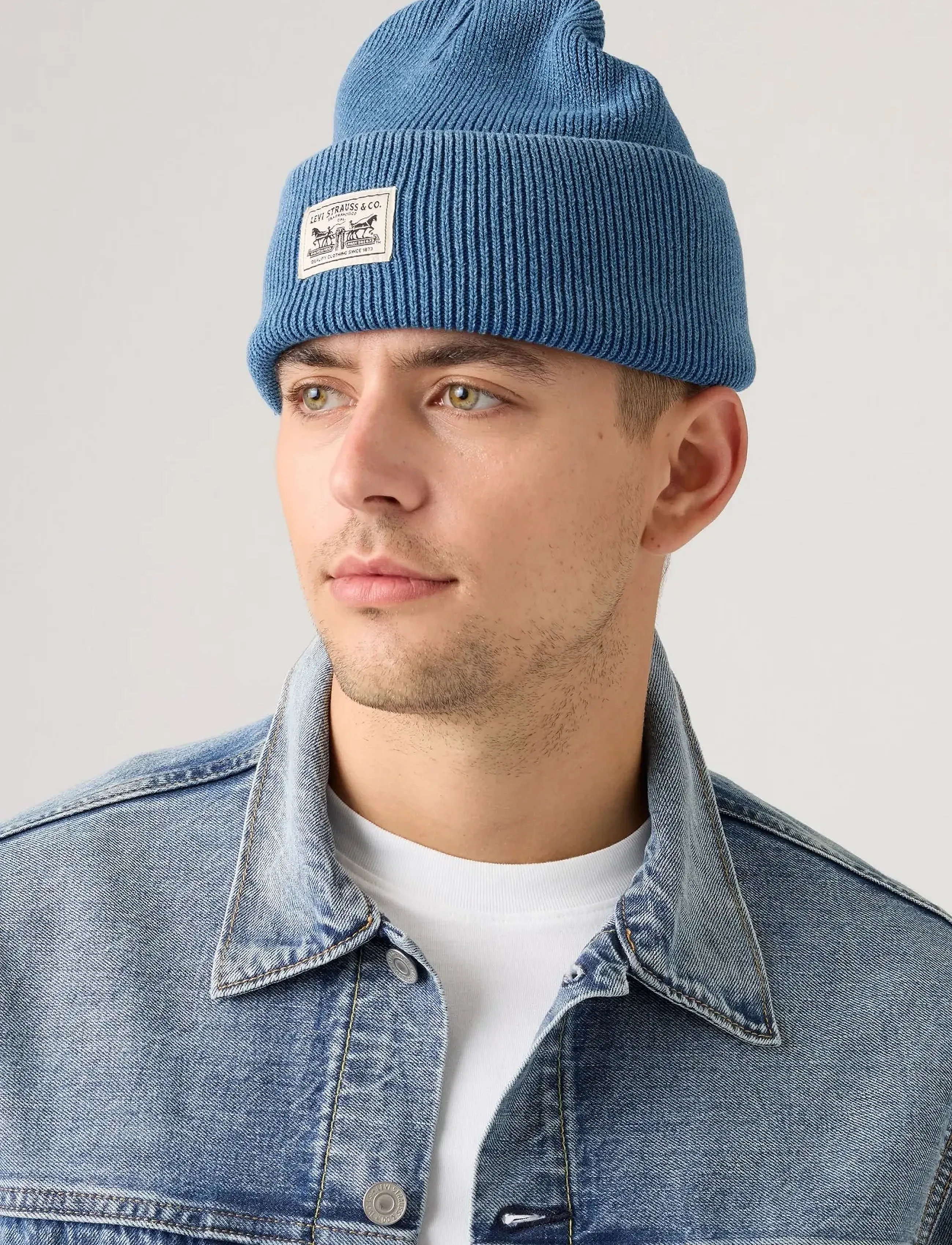 Levi's® BACKPATCH BEANIE DUSKY INDIGO - Streetwear - MED INDIGO - WORN IN / blue