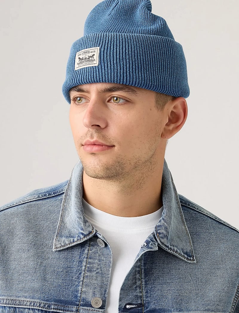 Levi's® - BACKPATCH BEANIE DUSKY INDIGO - shoppa efter stil - med indigo - worn in - 0