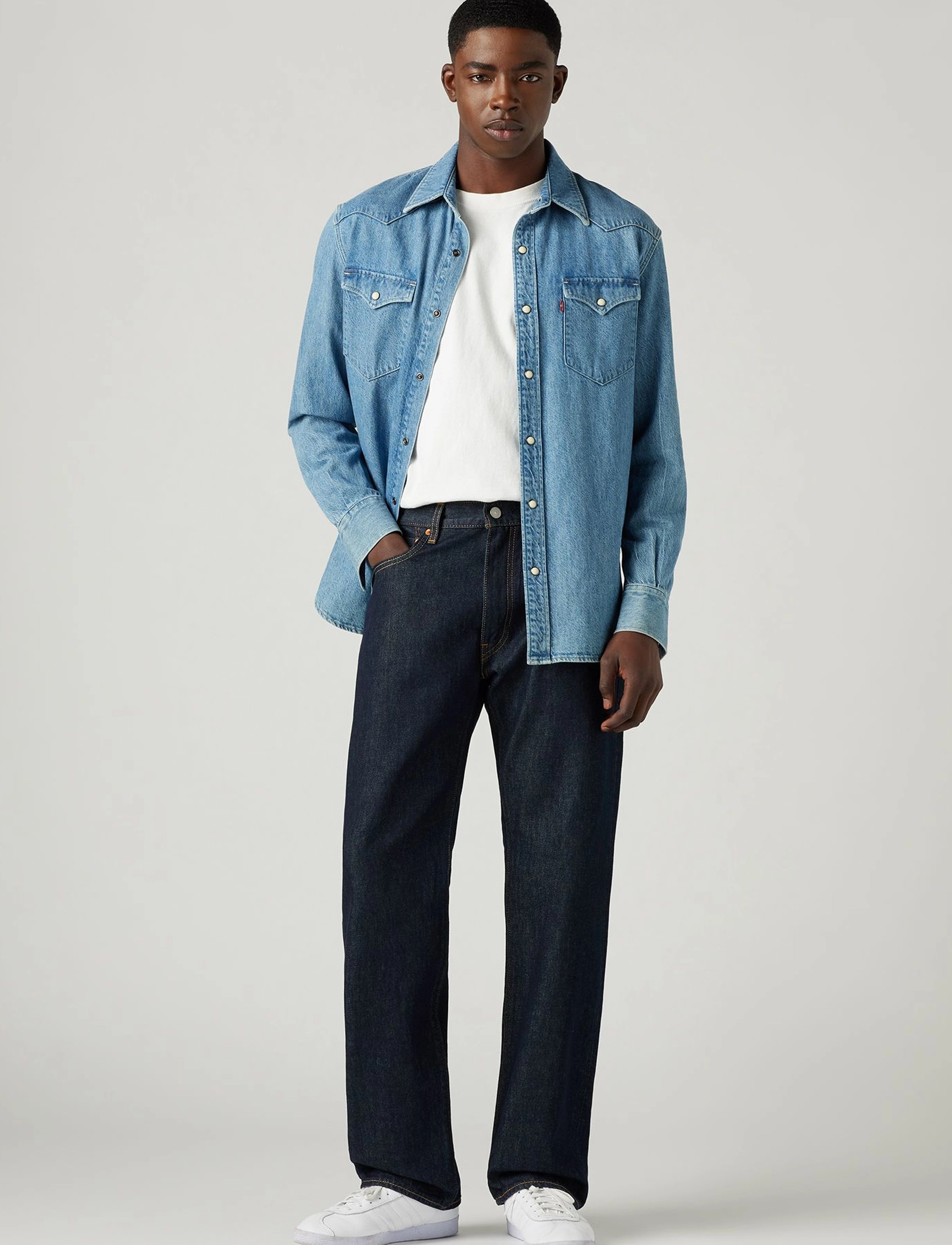 Levi's® 555 RELAXED STRAIGHT WELCOME T - Nach Stil kaufen - DARK INDIGO - FLAT FINISH / blue