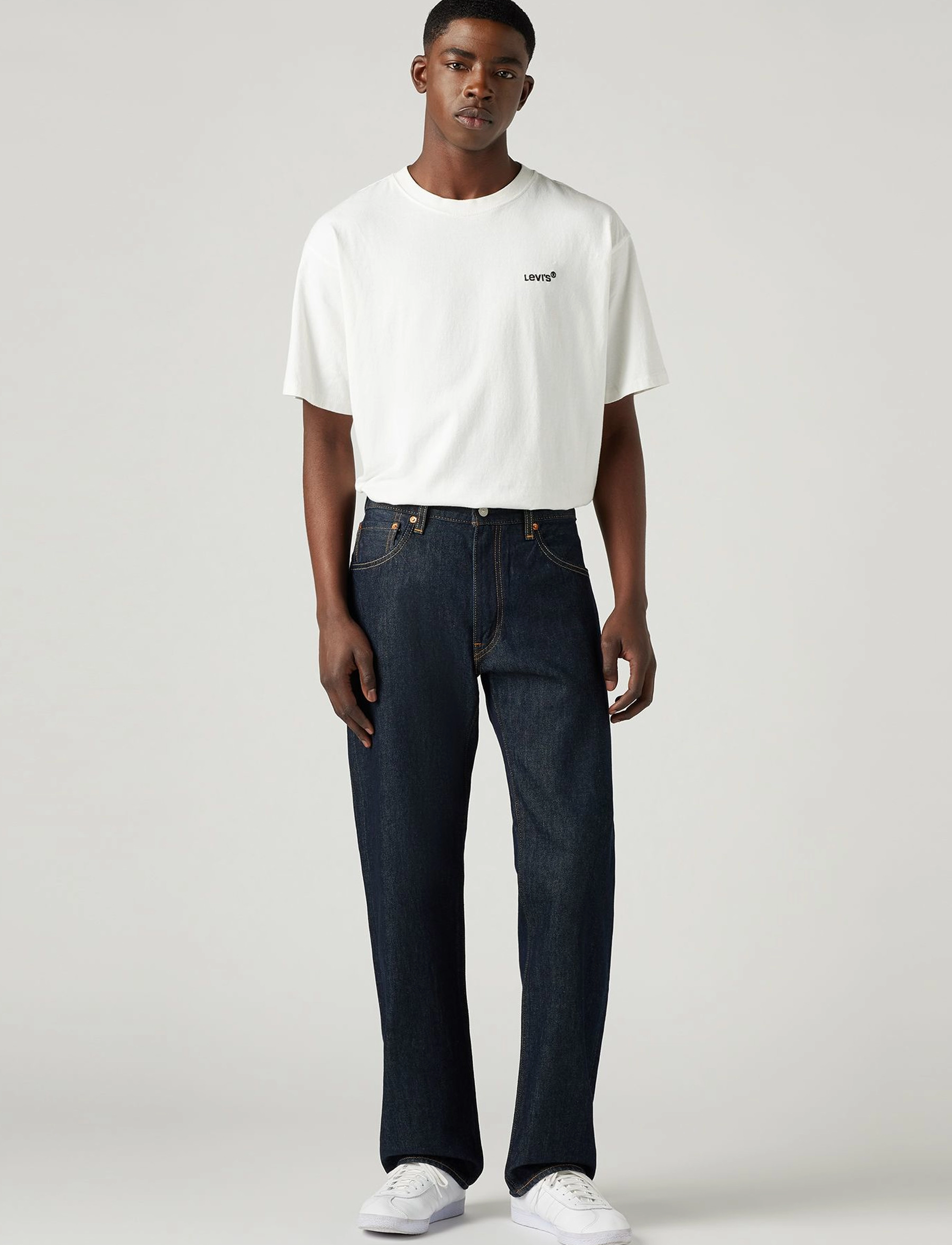 Levi's® - 555 RELAXED STRAIGHT WELCOME T - beinar gallabuxur - dark indigo - flat finish - 3