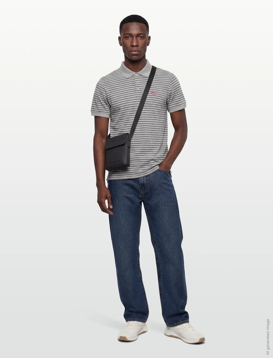 Levi's® - 555 RELAXED STRAIGHT CHECK THE - tavalised teksad - dark indigo - worn in - 0