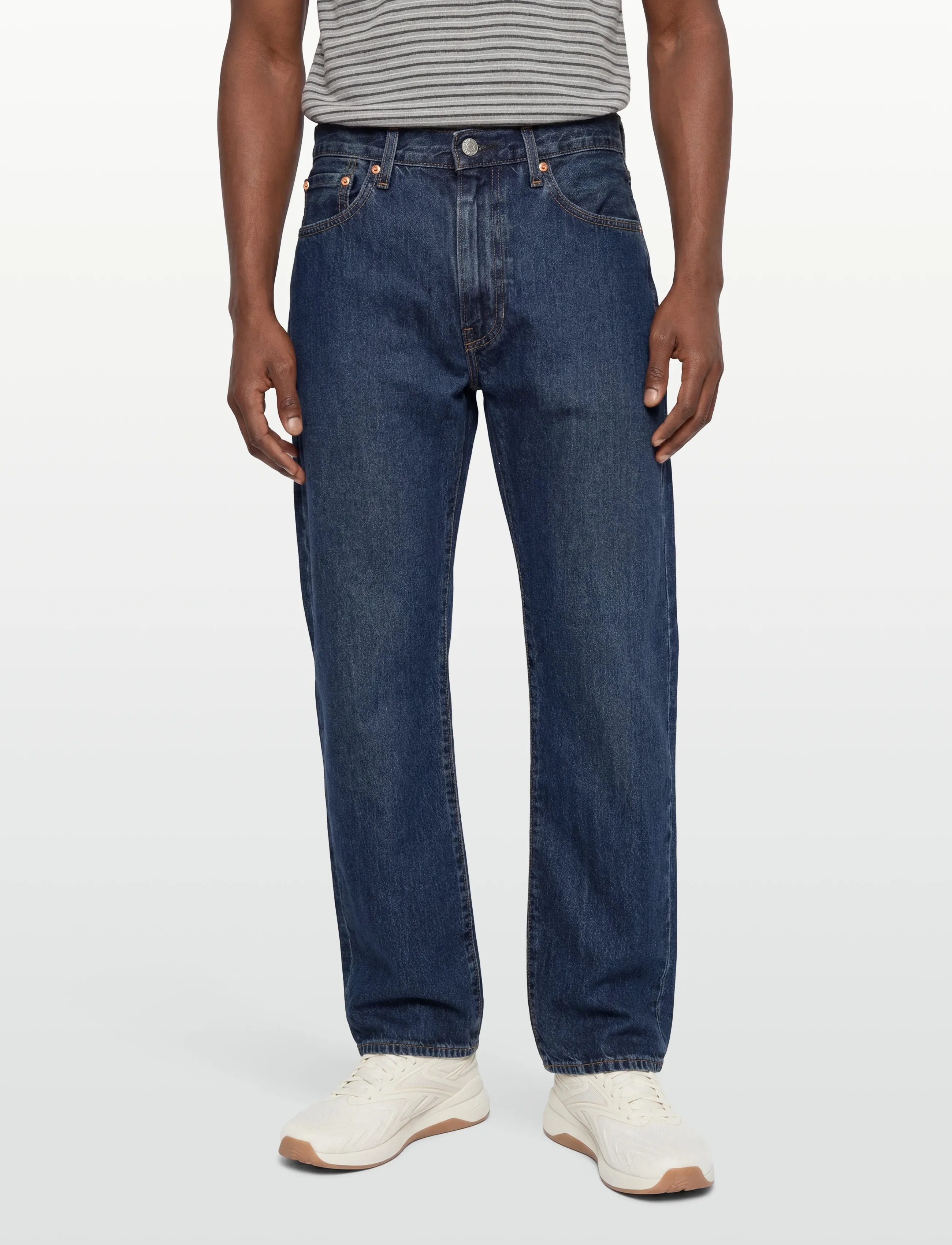 Levi's® - 555 RELAXED STRAIGHT CHECK THE - tavalised teksad - dark indigo - worn in - 3