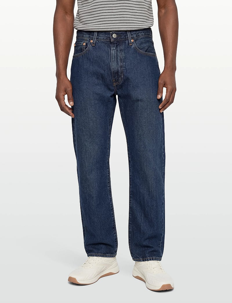 Levi's® - 555 RELAXED STRAIGHT CHECK THE - tavalised teksad - dark indigo - worn in - 3