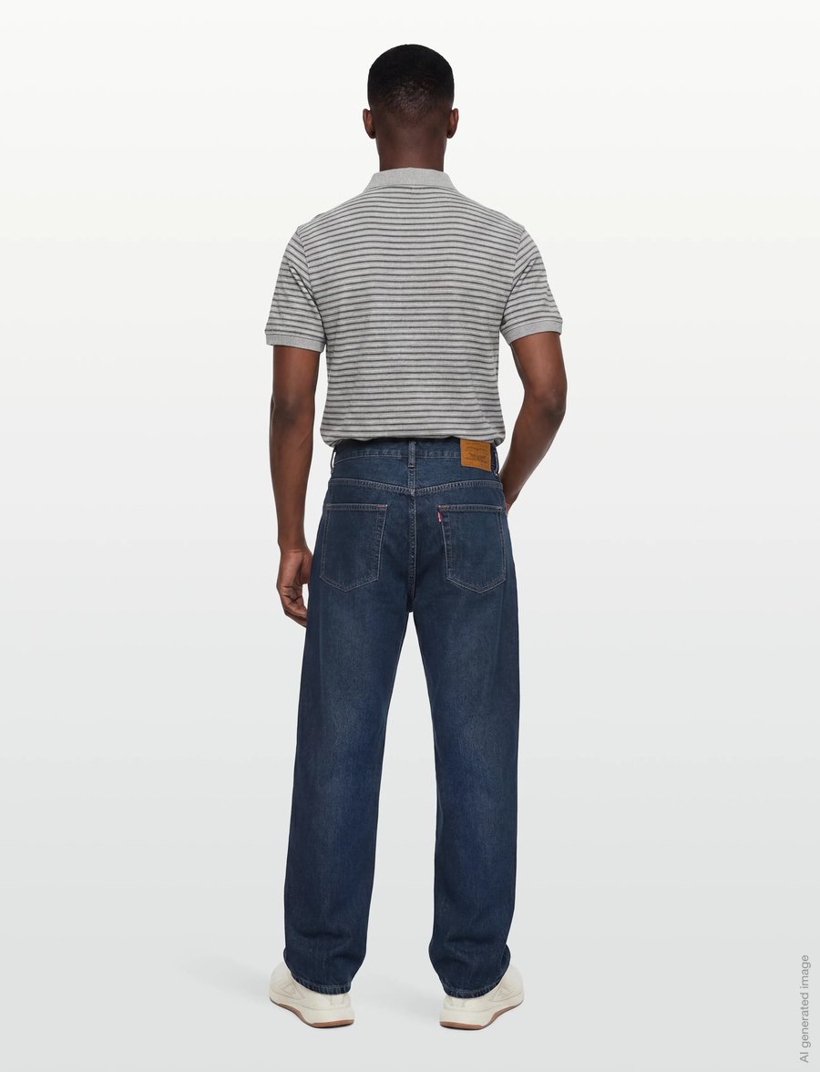Levi's® - 555 RELAXED STRAIGHT CHECK THE - tavalised teksad - dark indigo - worn in - 4