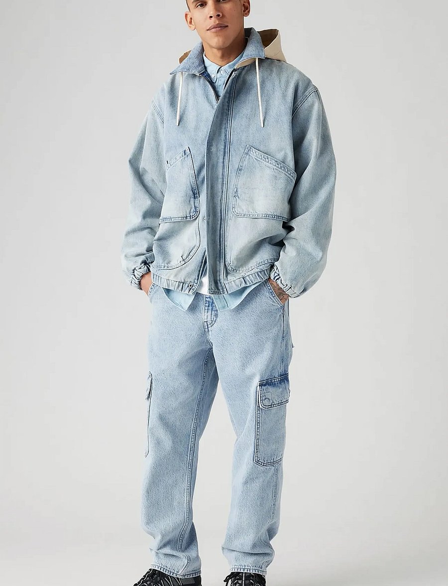 Levi's® - 568 LOOSE STRT CARGO MY POCKET - cargohosen - light indigo - worn in - 0