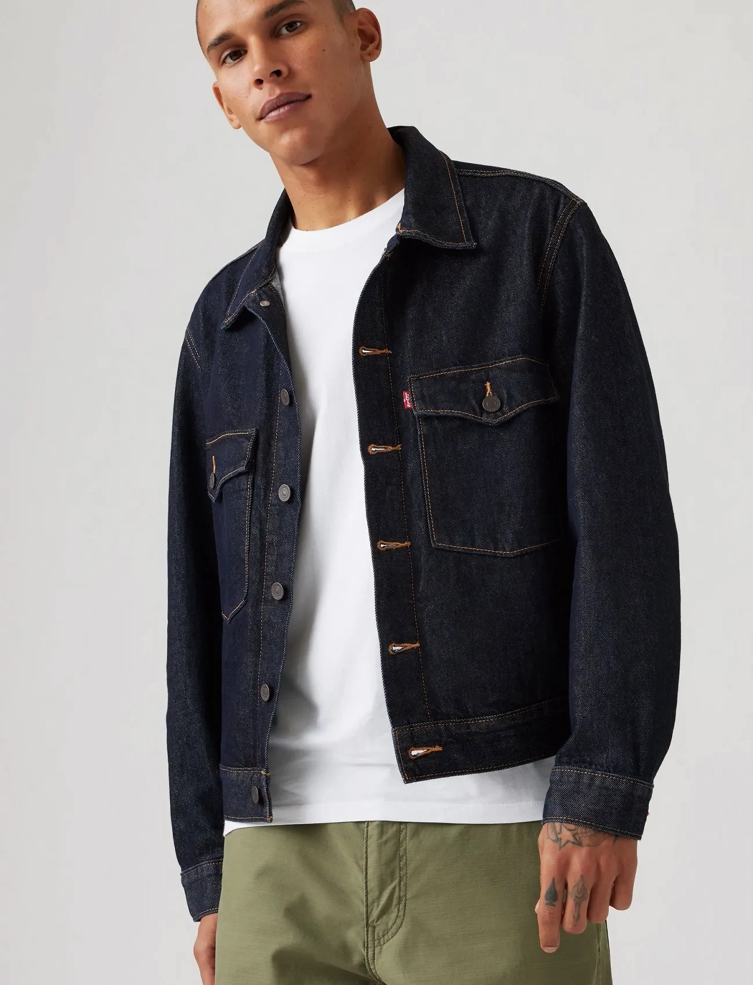 Levi's® EMBARCADERO STATION JKT LOVE Y - Kleidung - DARK INDIGO - FLAT FINISH / black