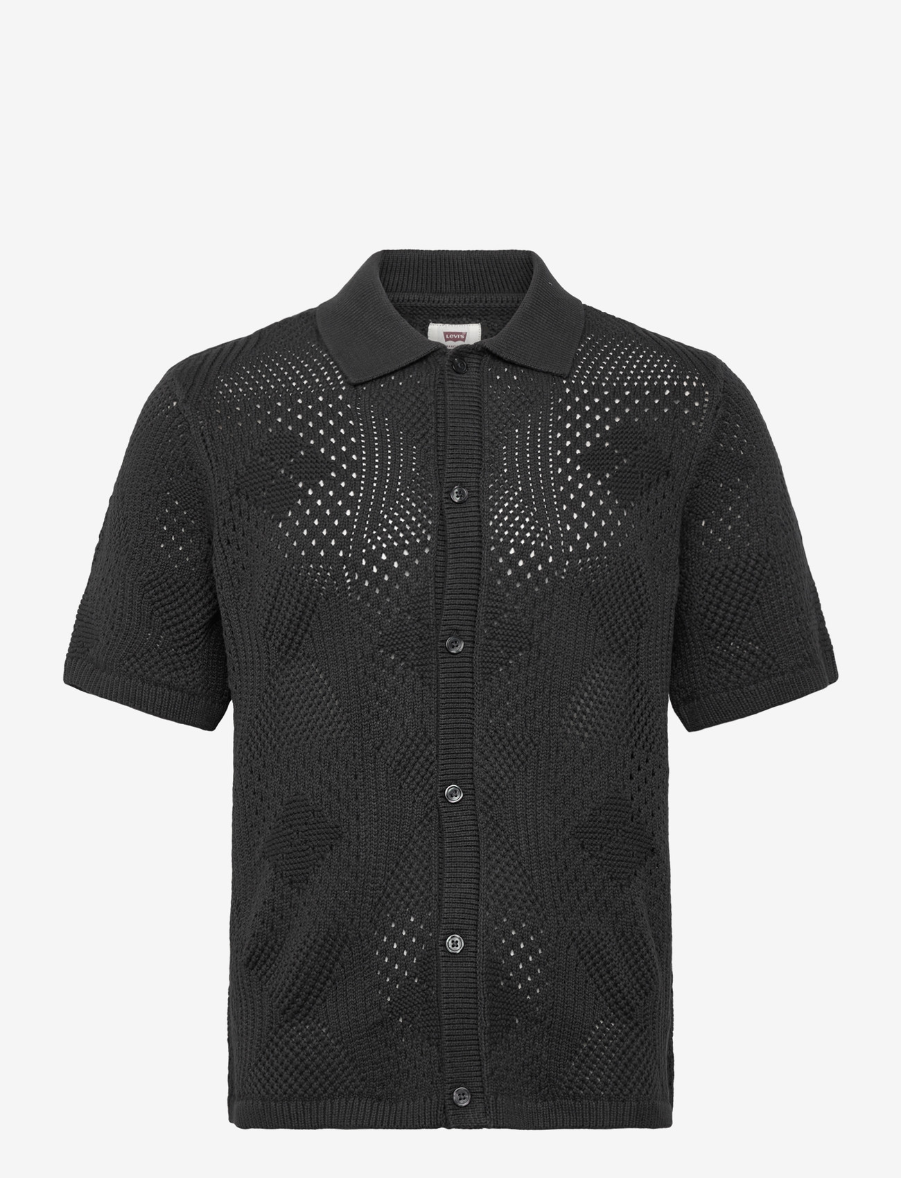 Levi's® - SWEATER CAMP SHIRT DARK PHANTO - knitted polos - blacks - 1