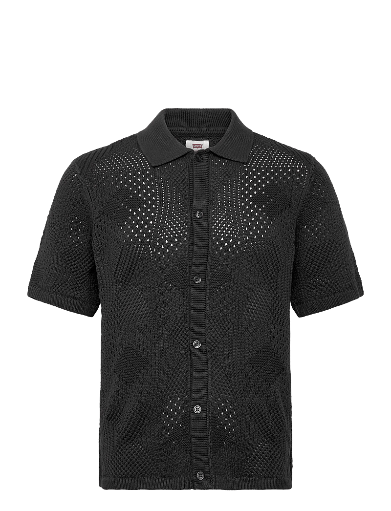 Levi's® - SWEATER CAMP SHIRT DARK PHANTO - gestrickte polohemden - blacks - 1