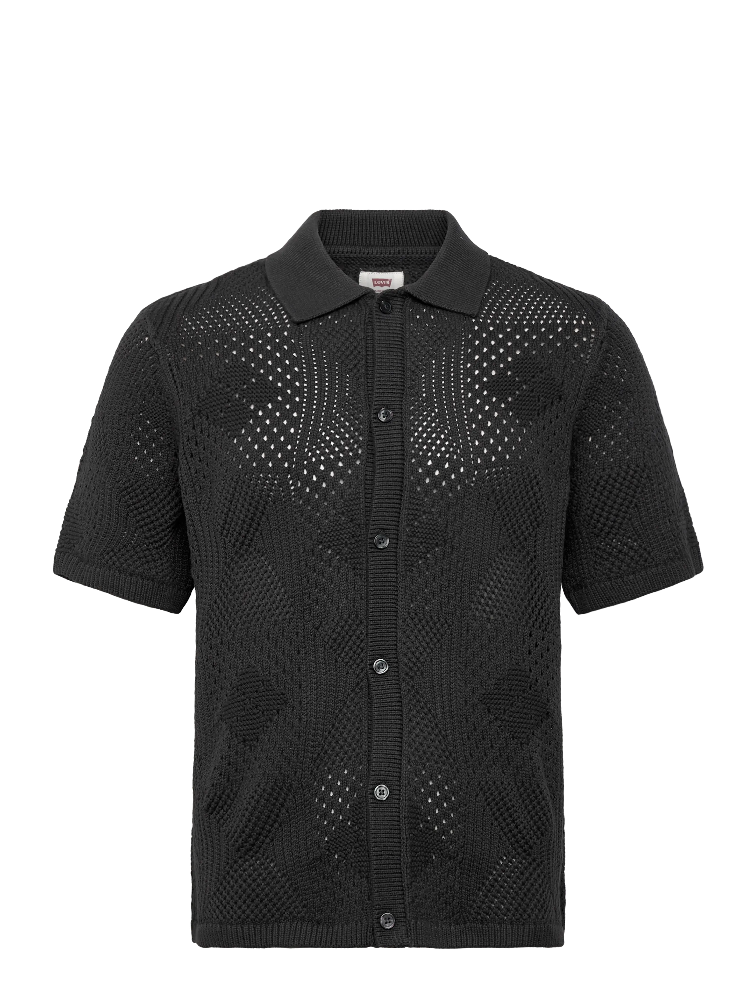 Levi's® SWEATER CAMP SHIRT DARK PHANTO - Strickmode - BLACKS / black