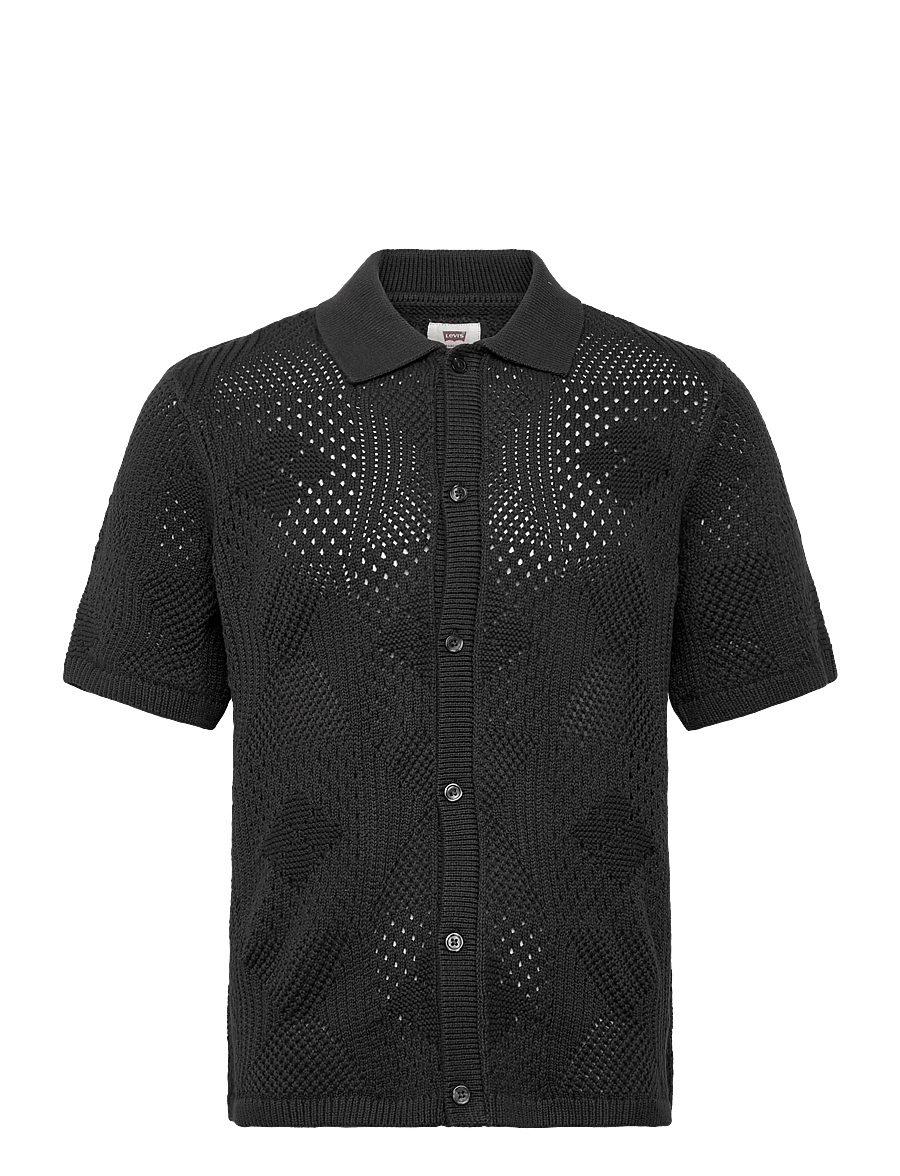 Levi's® - SWEATER CAMP SHIRT DARK PHANTO - gestrickte polohemden - blacks - 1