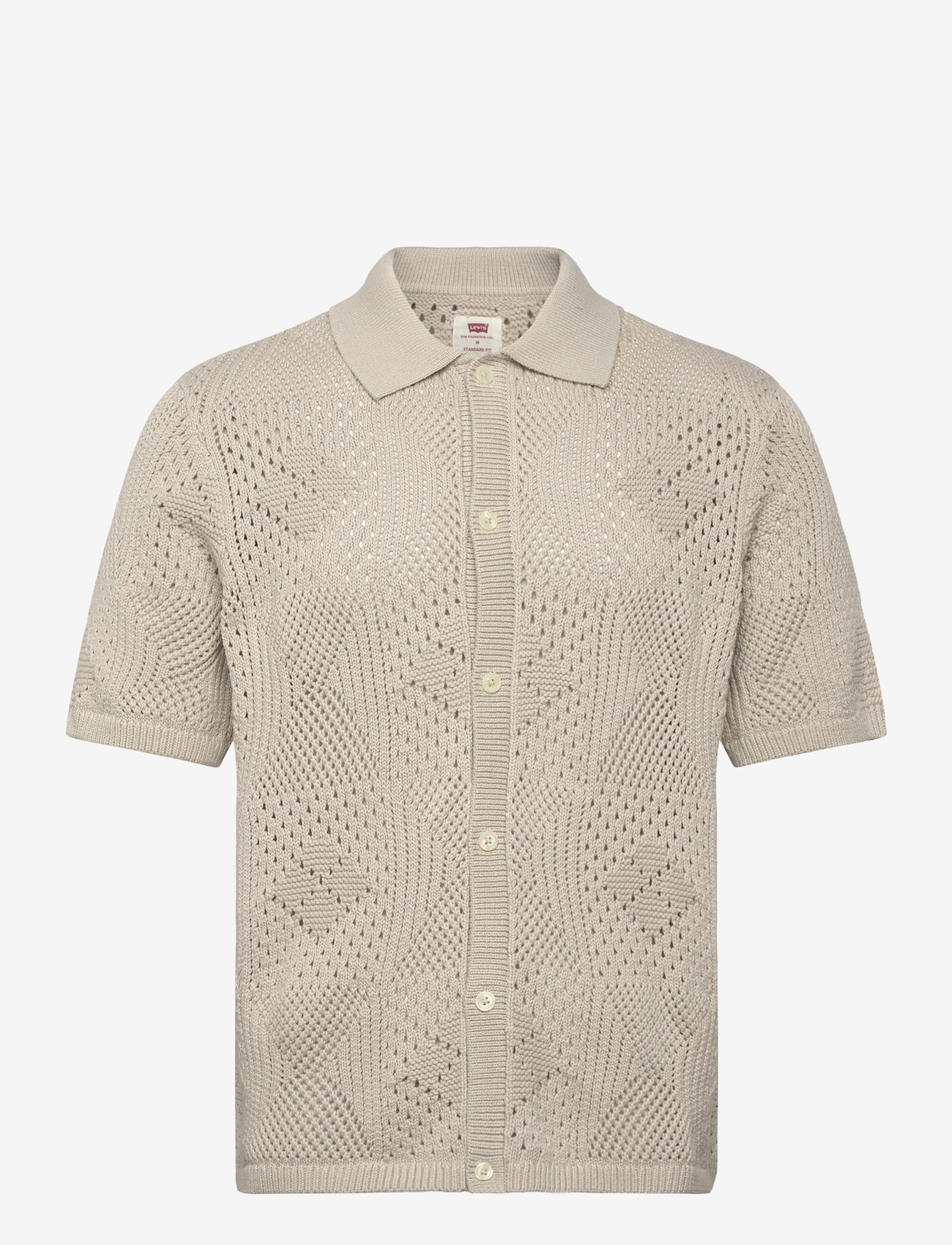 Levi's® - SWEATER CAMP SHIRT PUMICE STON - knitted polos - neutrals - 1