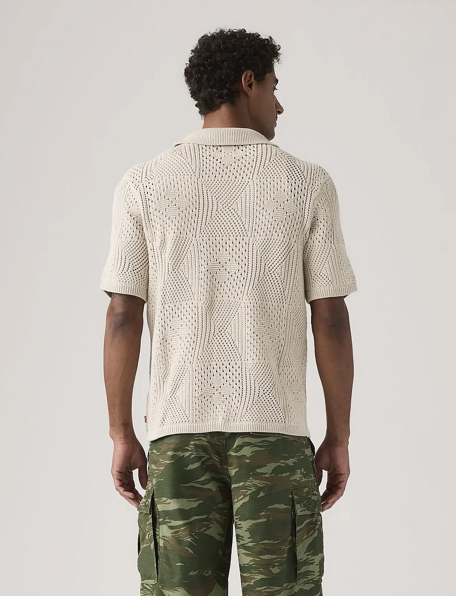 Levi's® - SWEATER CAMP SHIRT PUMICE STON - knitted polos - neutrals - 3