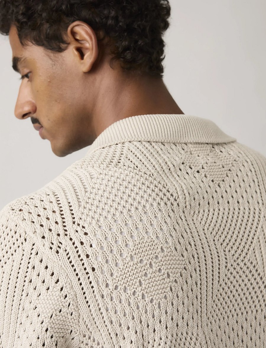 Levi's® - SWEATER CAMP SHIRT PUMICE STON - knitted polos - neutrals - 4