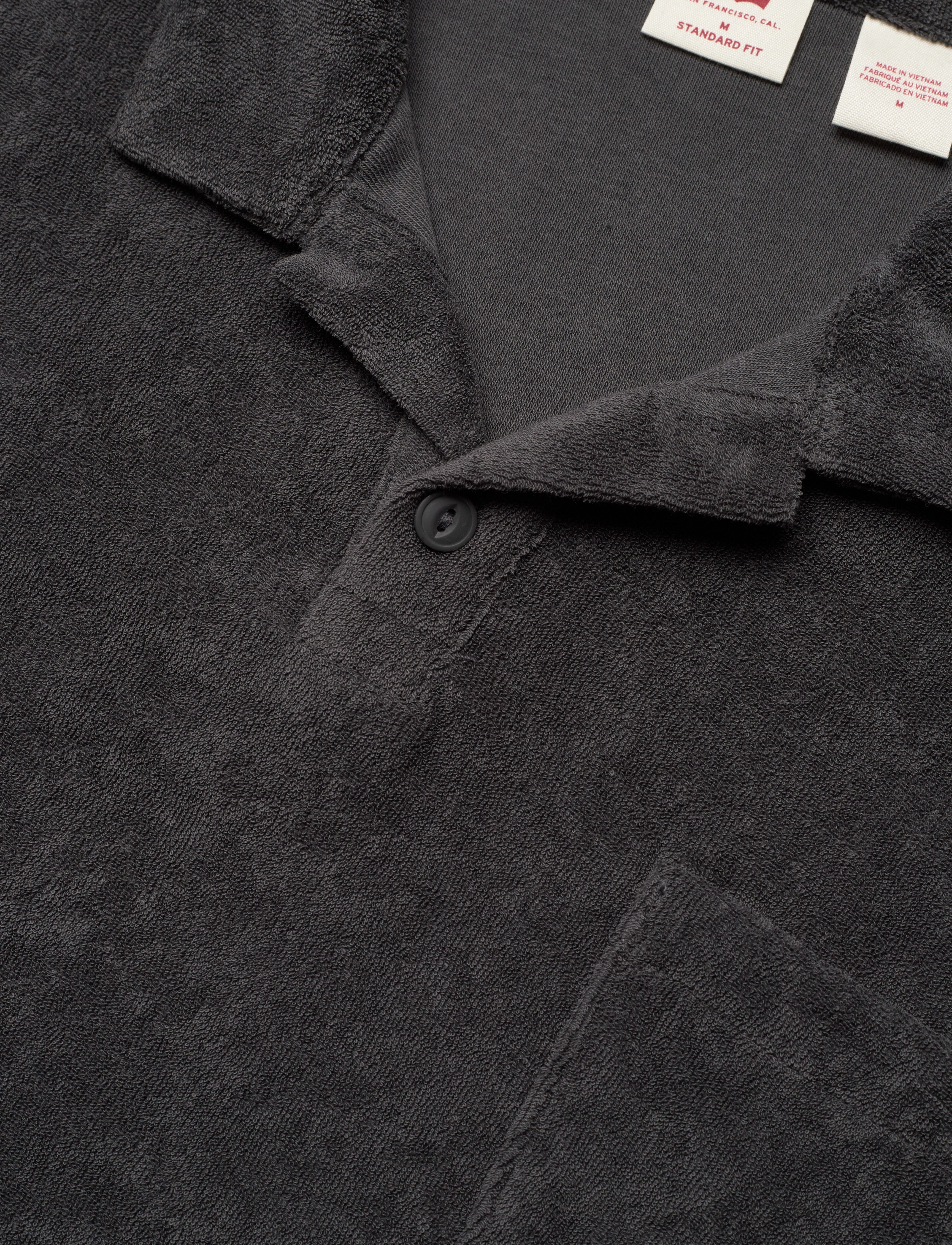 Levi's® - TERRY POCKET POLO DARK PHANTOM - short-sleeved polos - blacks - 4