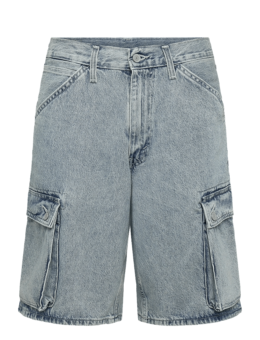 Levi's® - 478 BAGGY CARGO SHORTS MY POCK - cargoshorts - light indigo - worn in - 1
