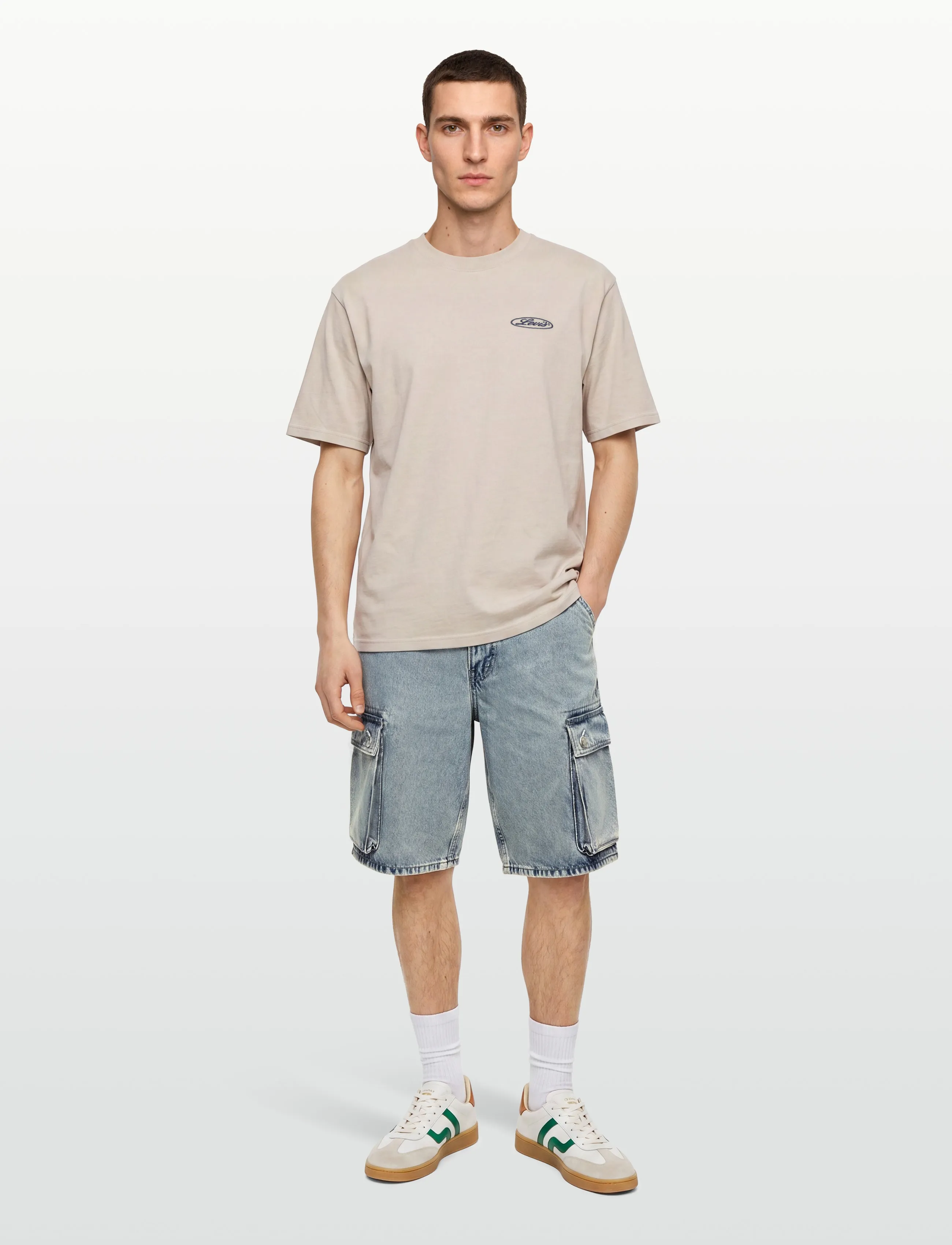 Levi's® - 478 BAGGY CARGO SHORTS MY POCK - cargoshorts - light indigo - worn in - 0