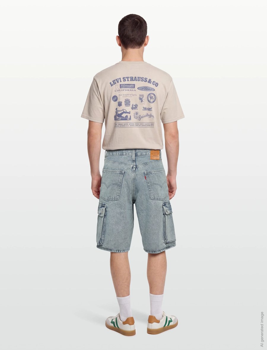 Levi's® - 478 BAGGY CARGO SHORTS MY POCK - cargoshorts - light indigo - worn in - 4